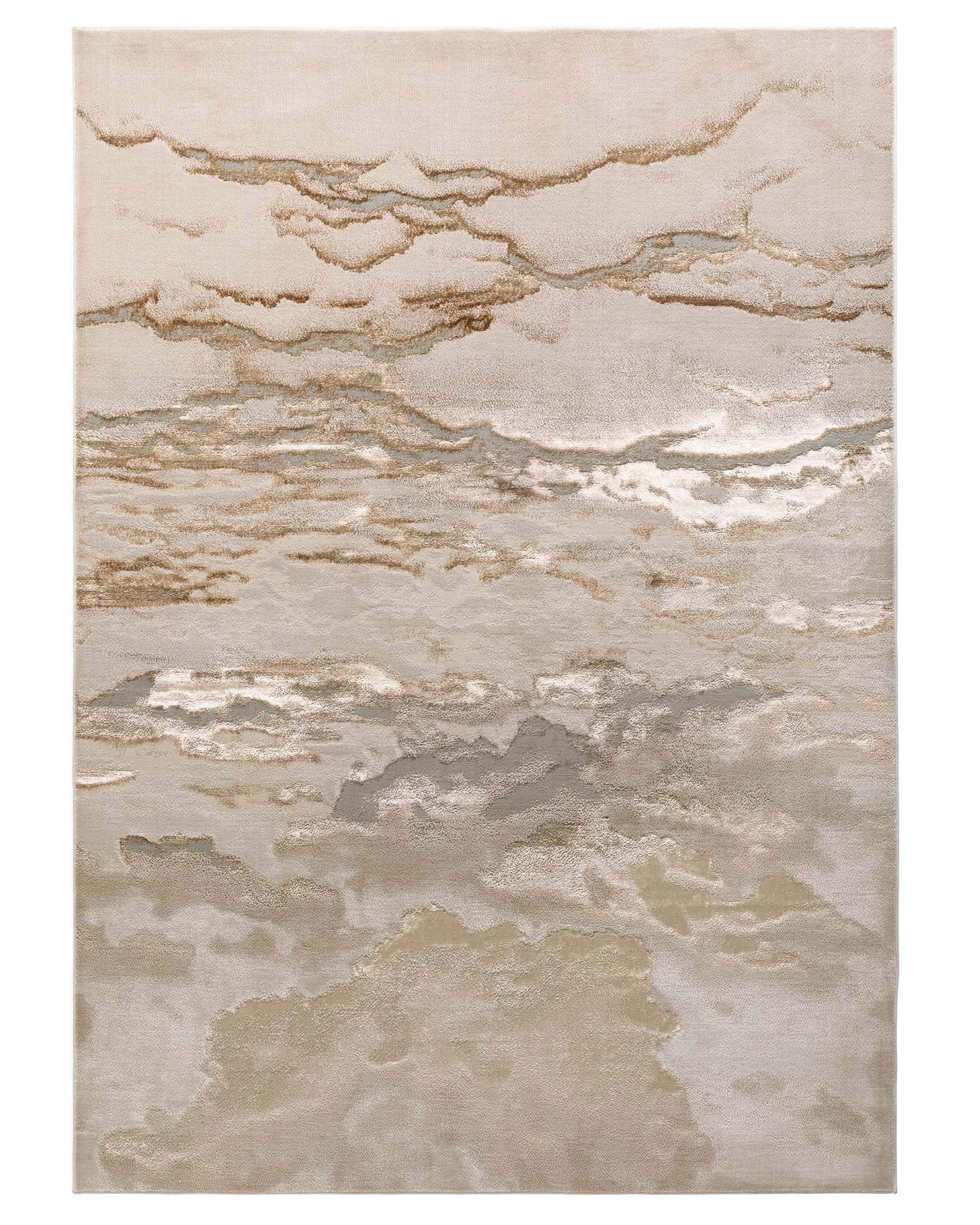 Perla Medium Easy Living Textured Rug Soft Gold Metallics