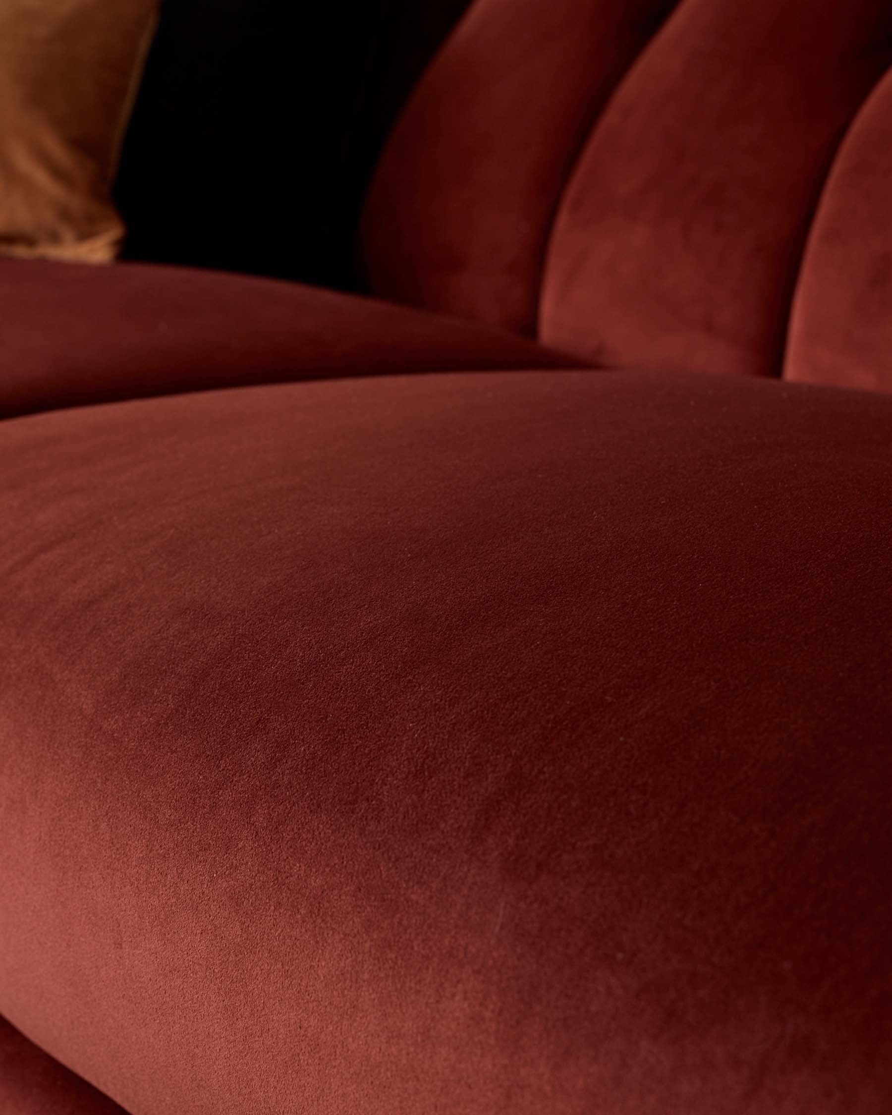 Valentina red velvet 2 seater sofa