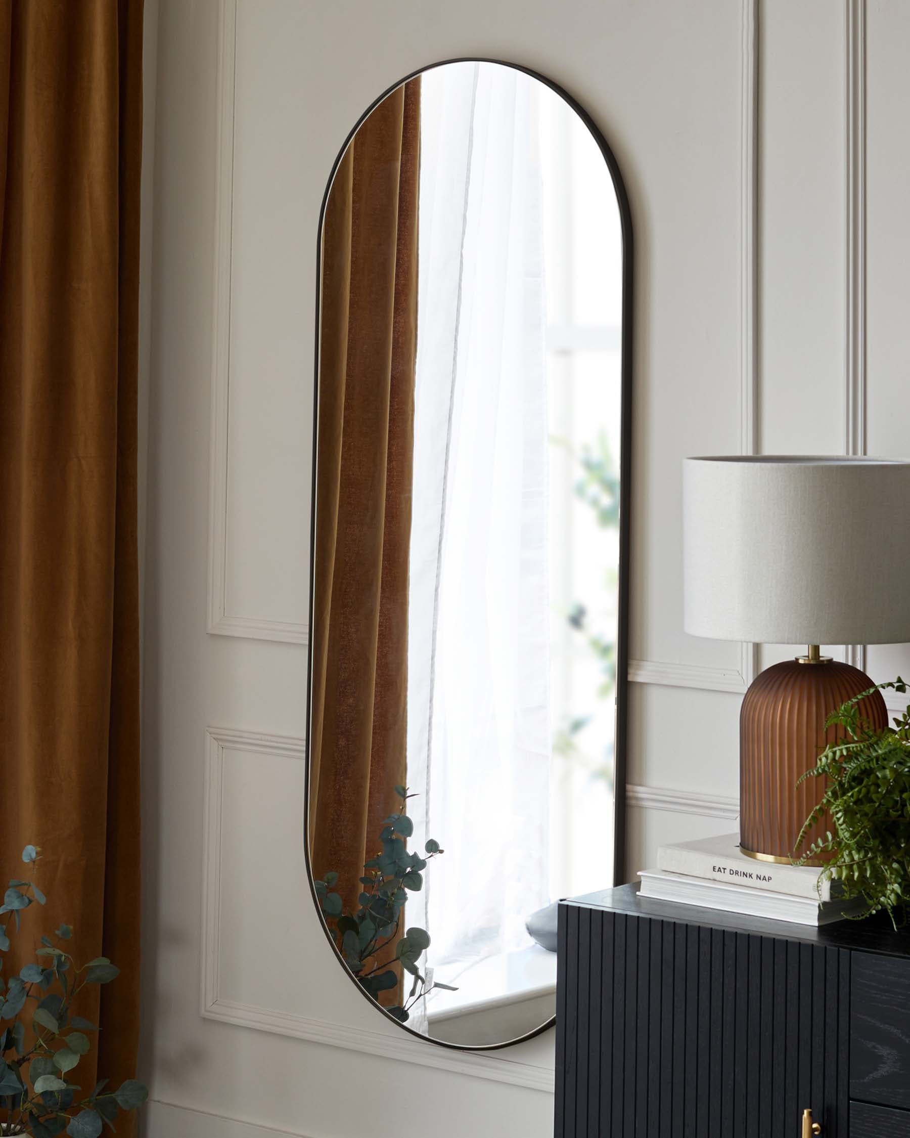 Alarik Large Full Length Wall Mirror Black