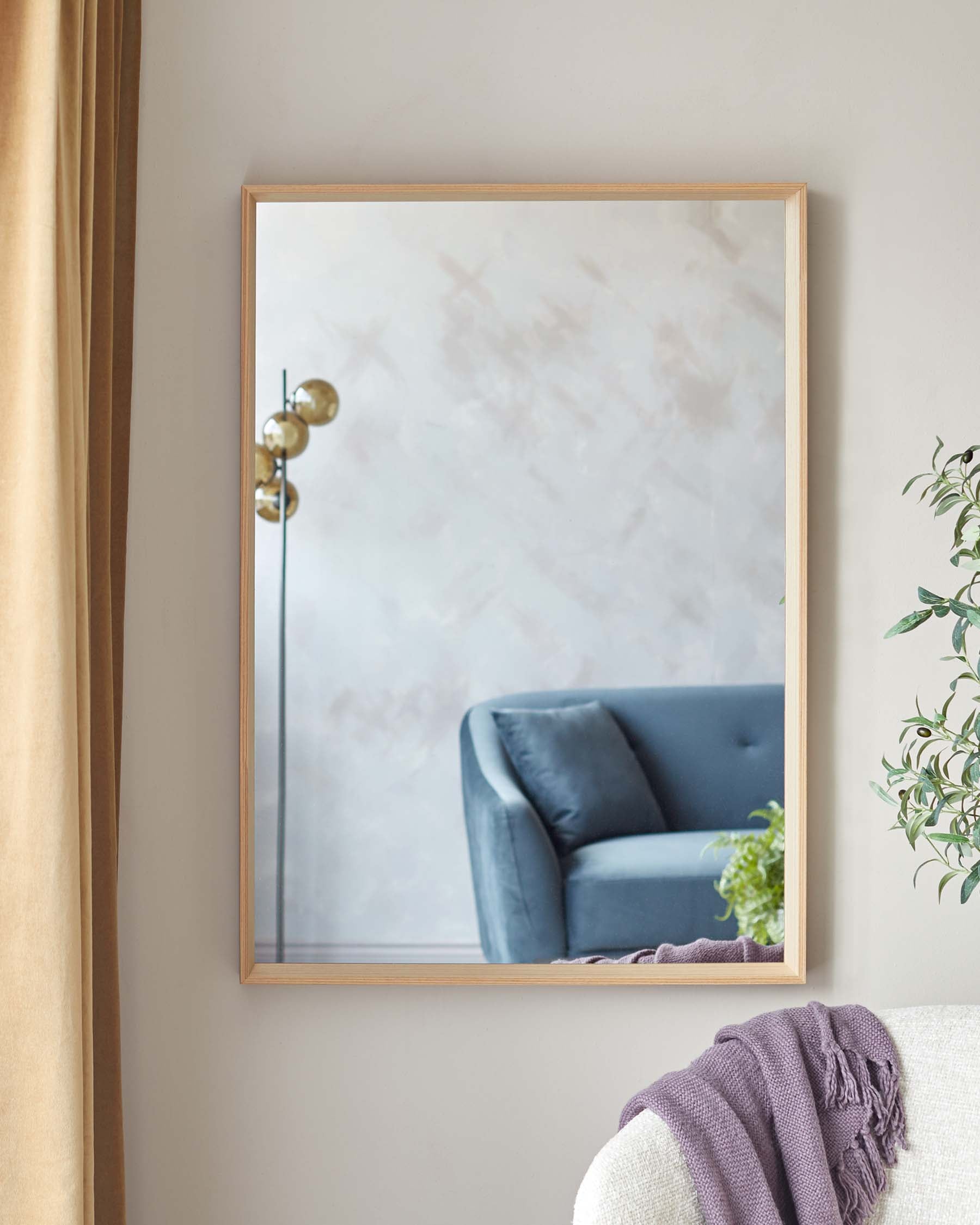 Corban Large Wall Mirror Oak - Danetti
