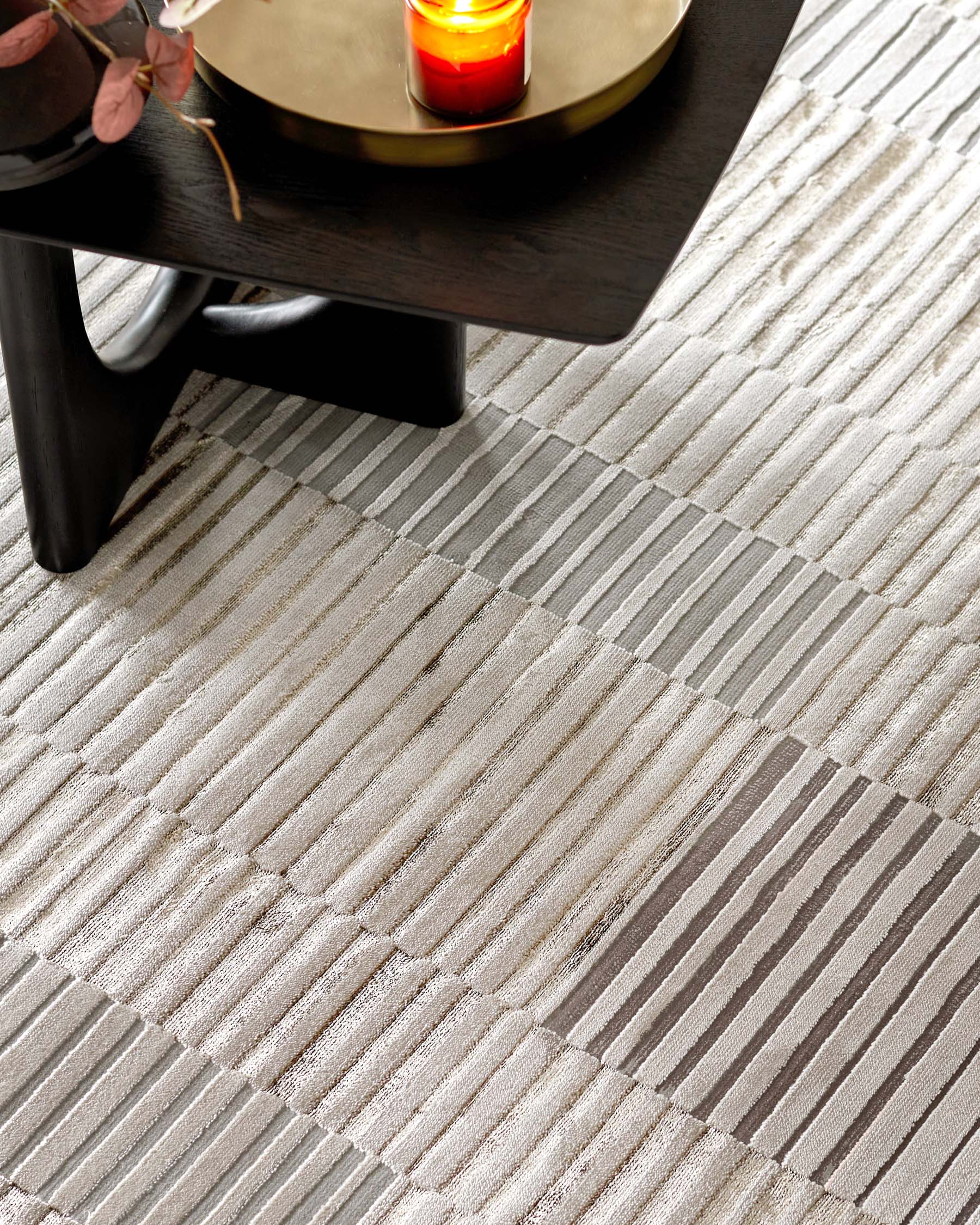 Bijou Large Easy Living Textured Rug Mixed Metallics