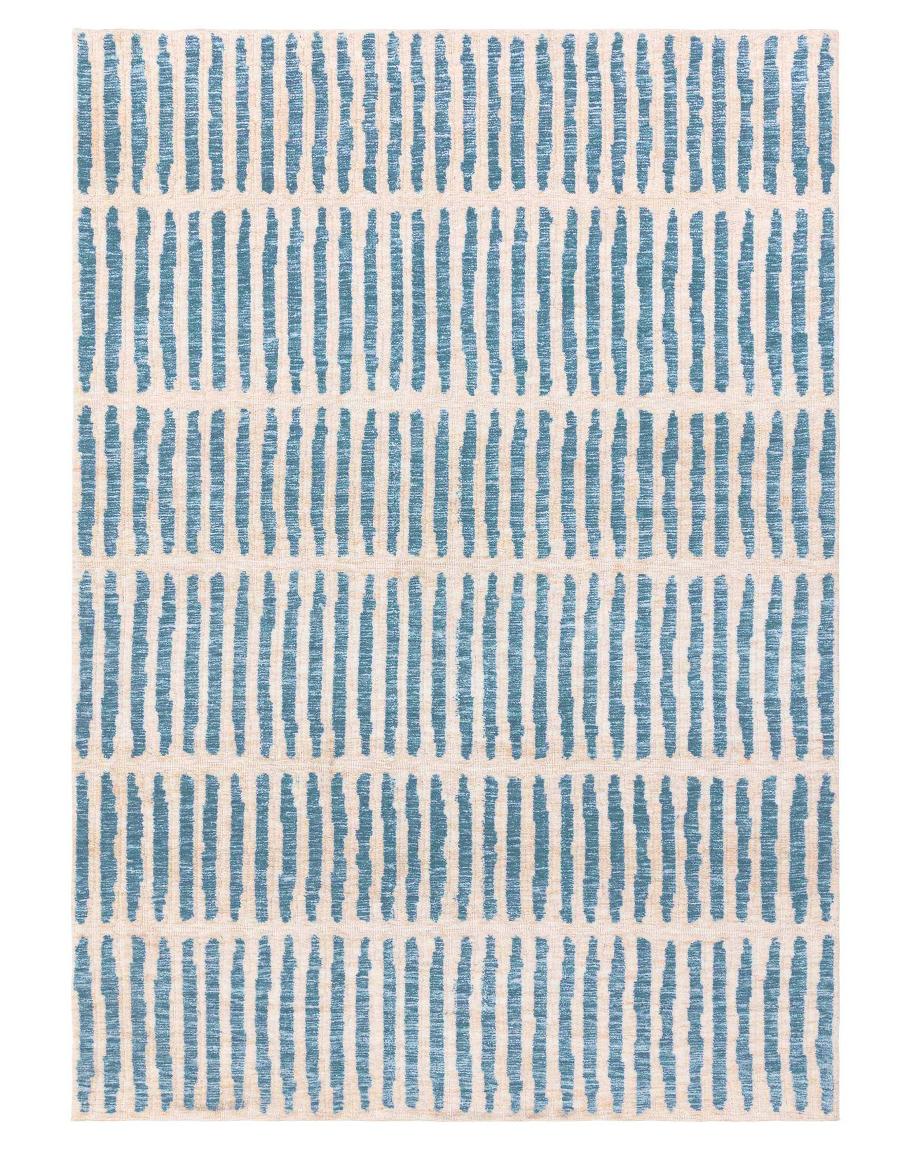 Raine Large Soft Touch Textured Rug Cream and Blue