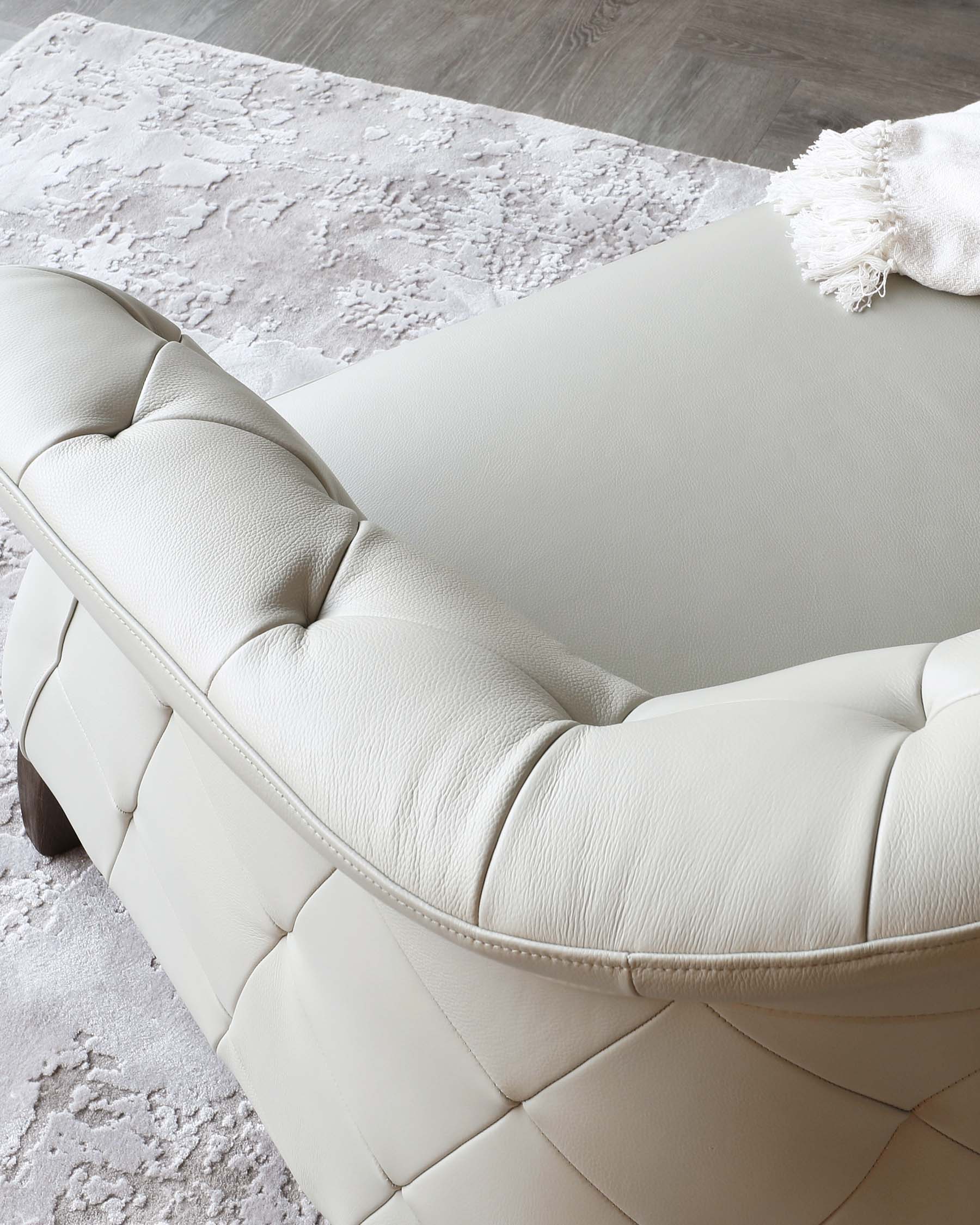 Luxe Natural Grey Leather 2 Seater Sofa