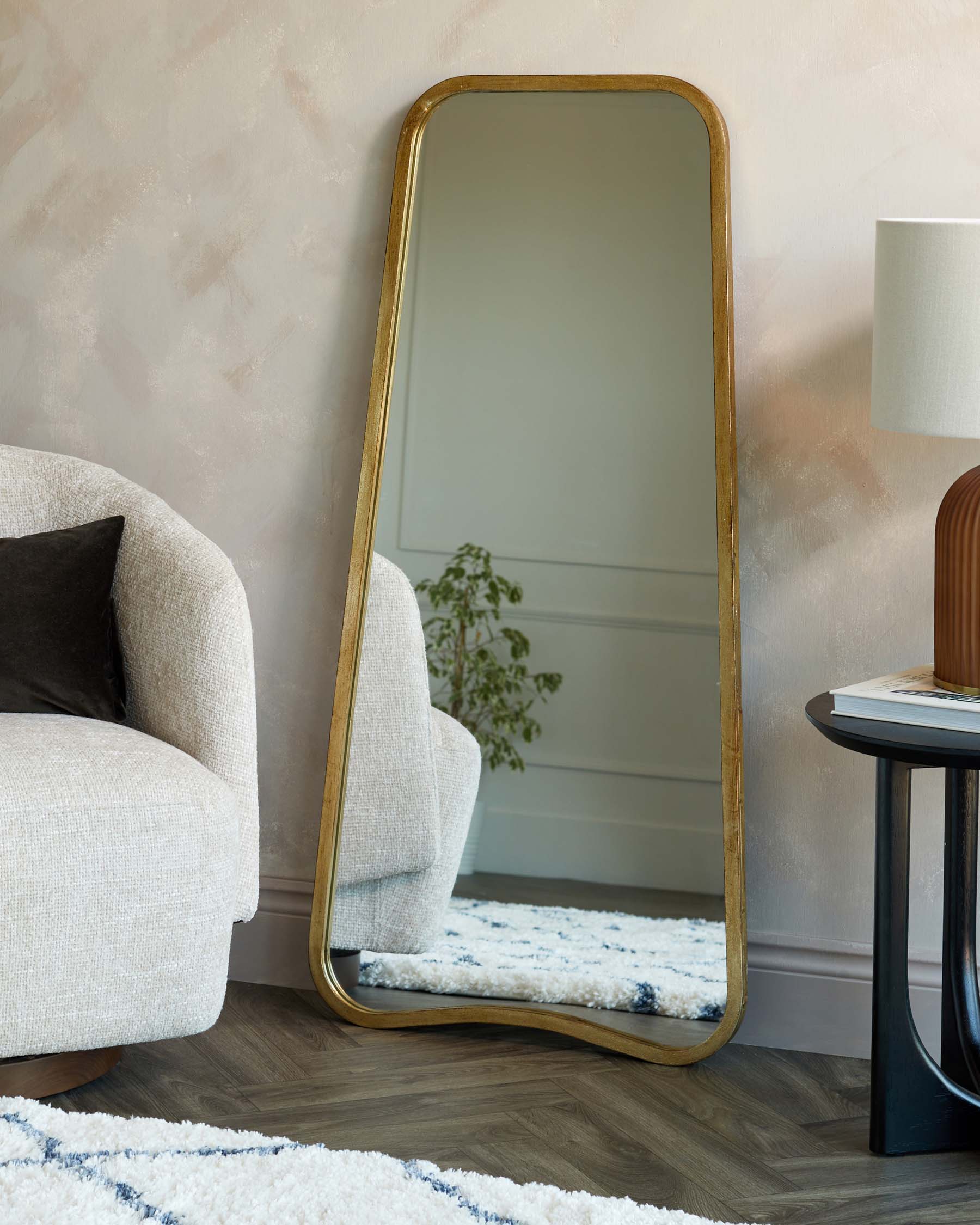 Kennett Medium Full Length Leaner Mirror Antique Gold