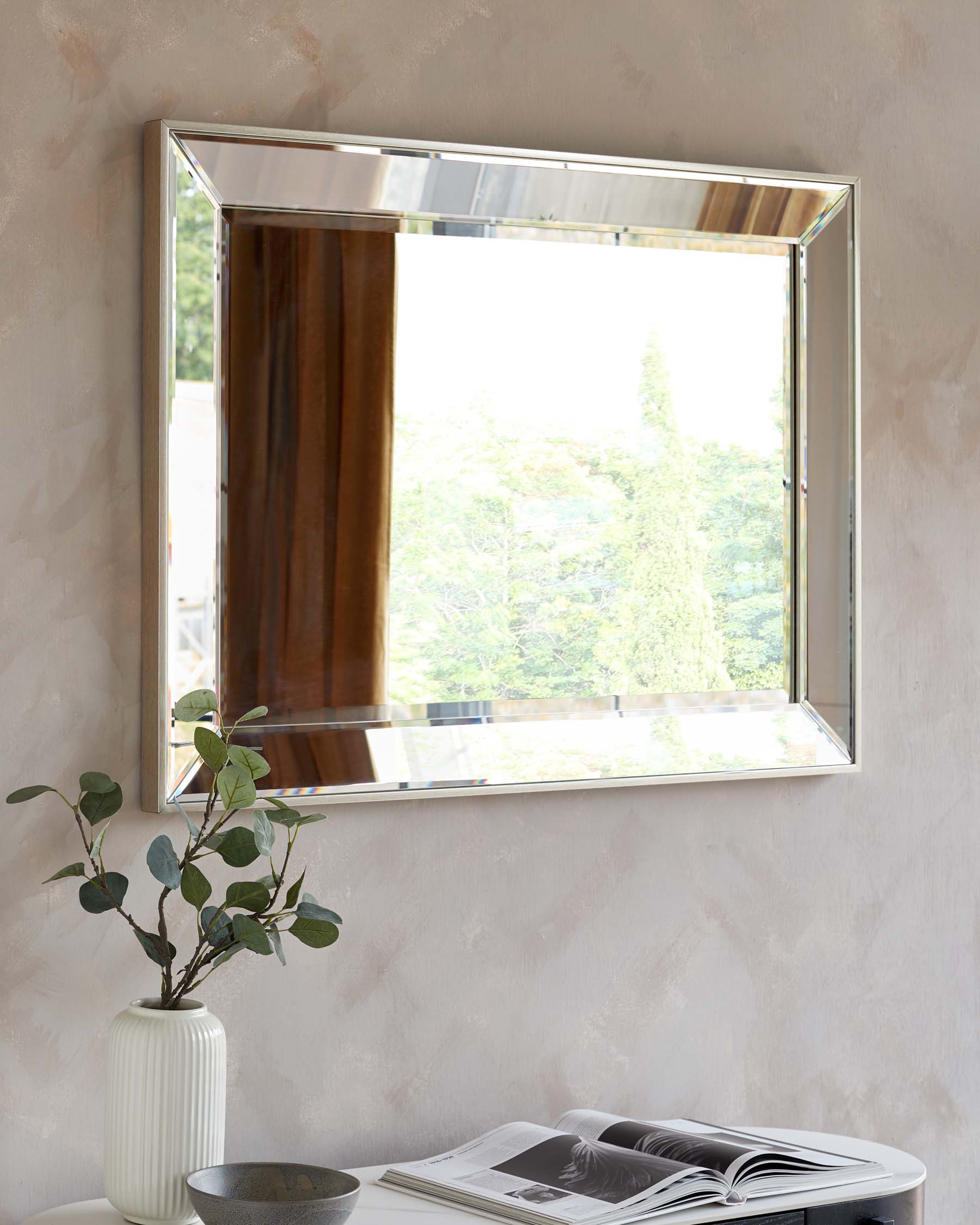 Regency Large Wall Mirror Antique Silver