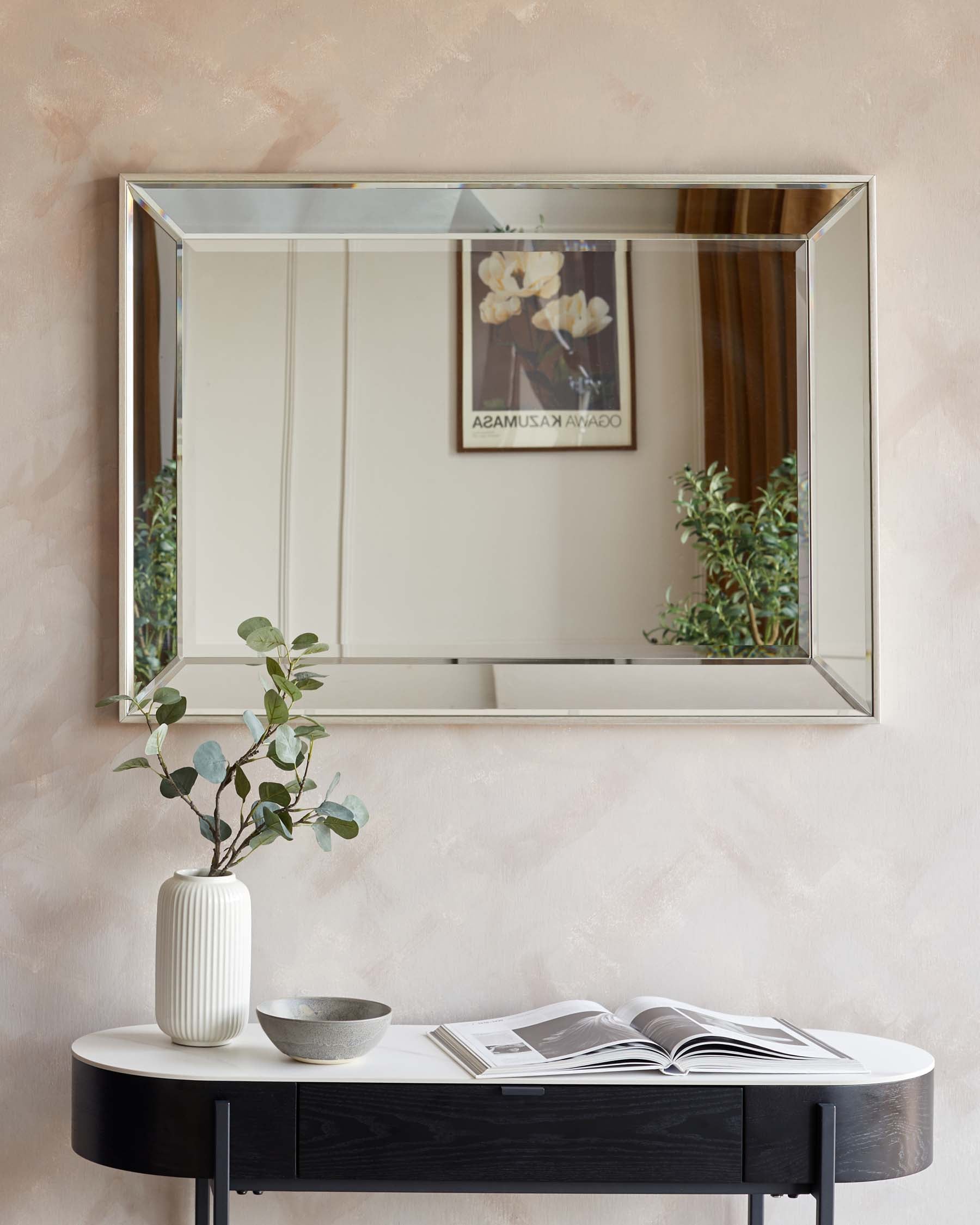Regency Large Wall Mirror Antique Silver