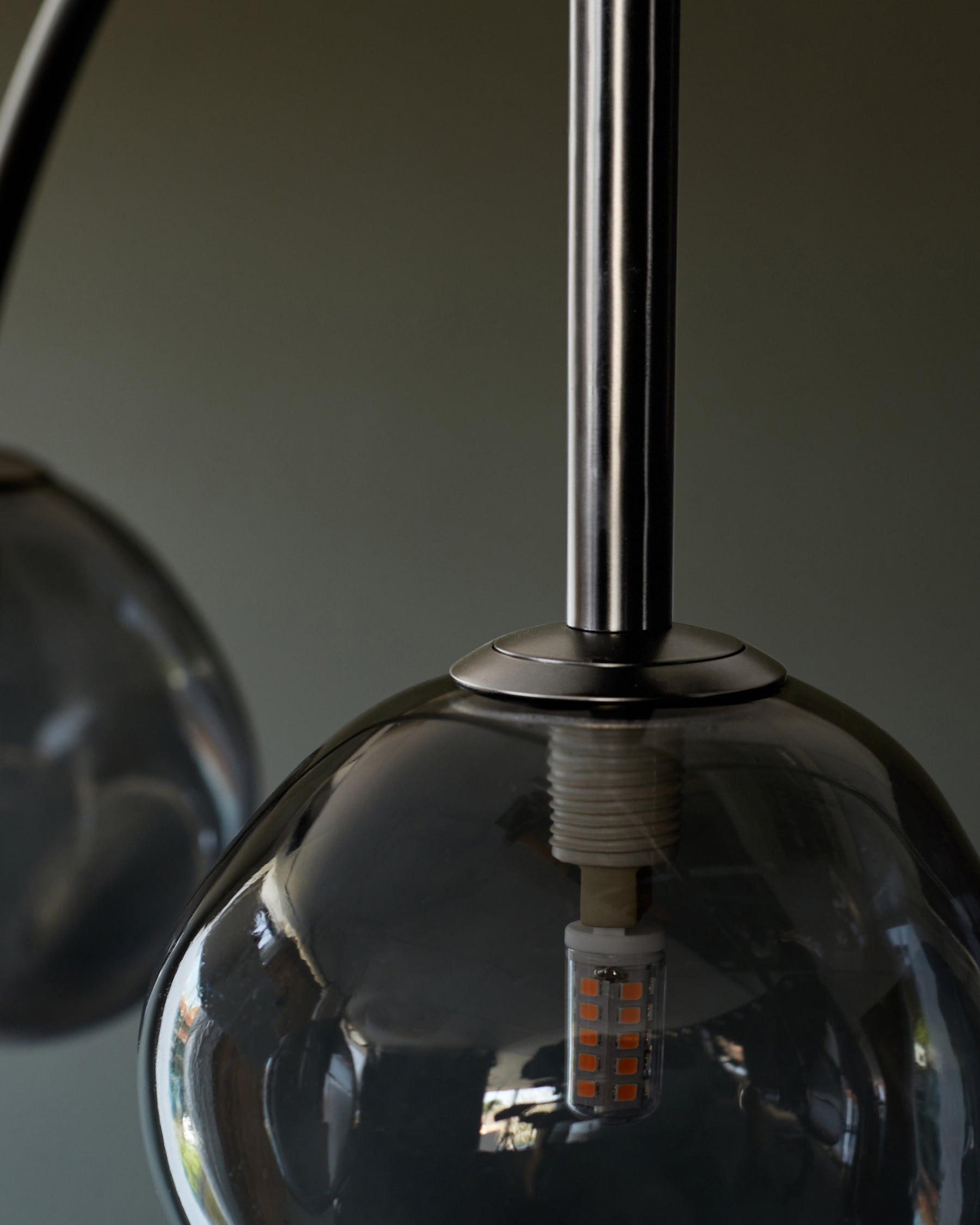 Axel smoked glass adjustable pendant light