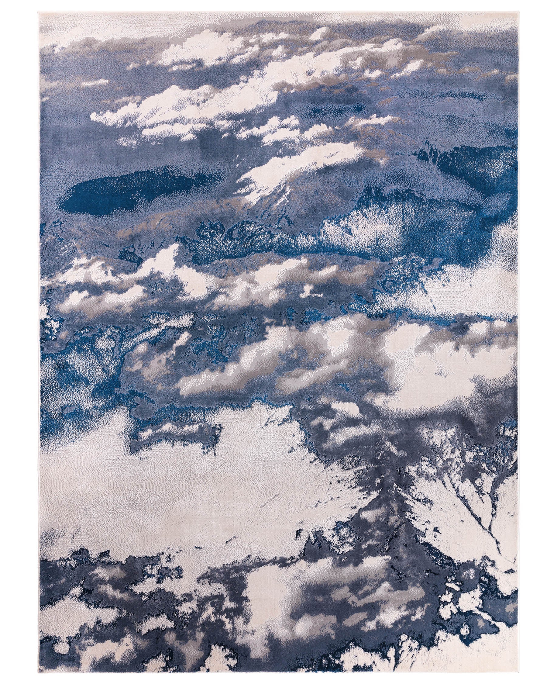 Perla dark navy textured small rug