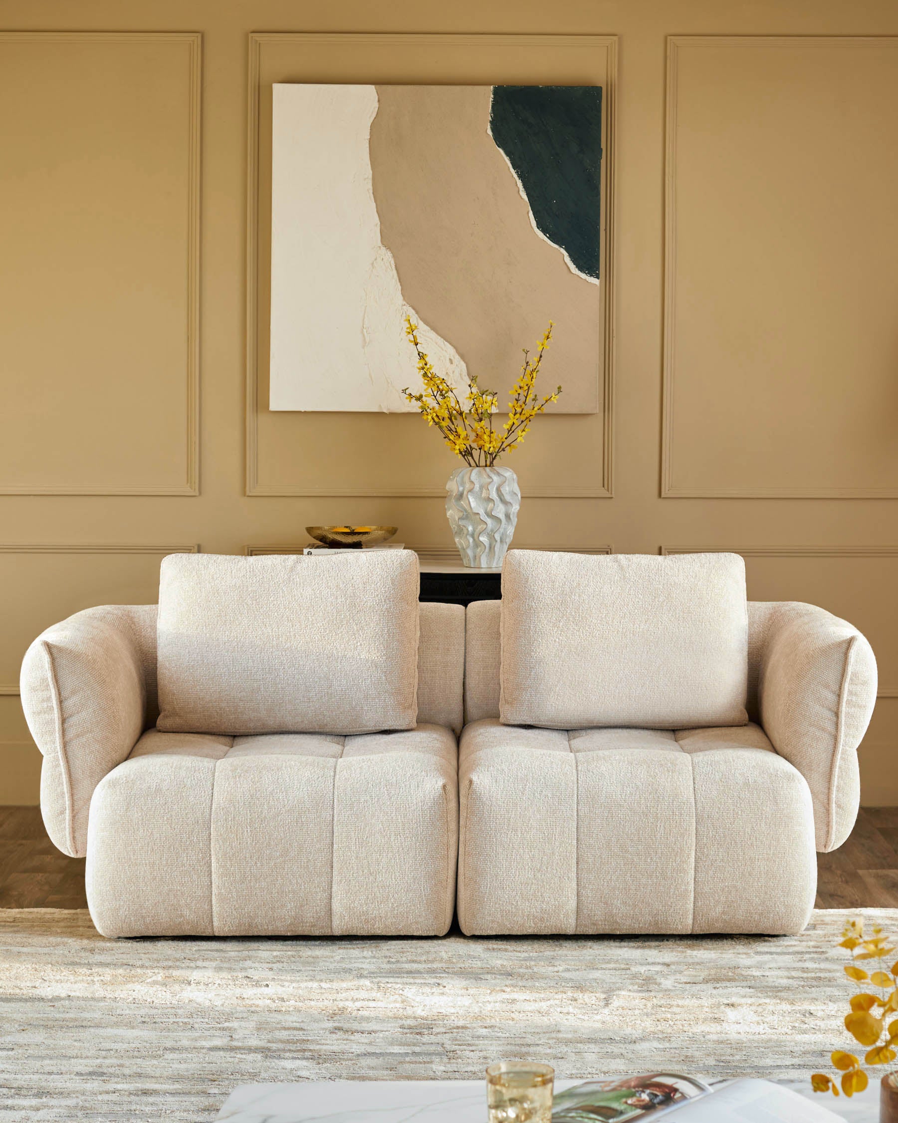 Lillian natural weave 2 seater sofa