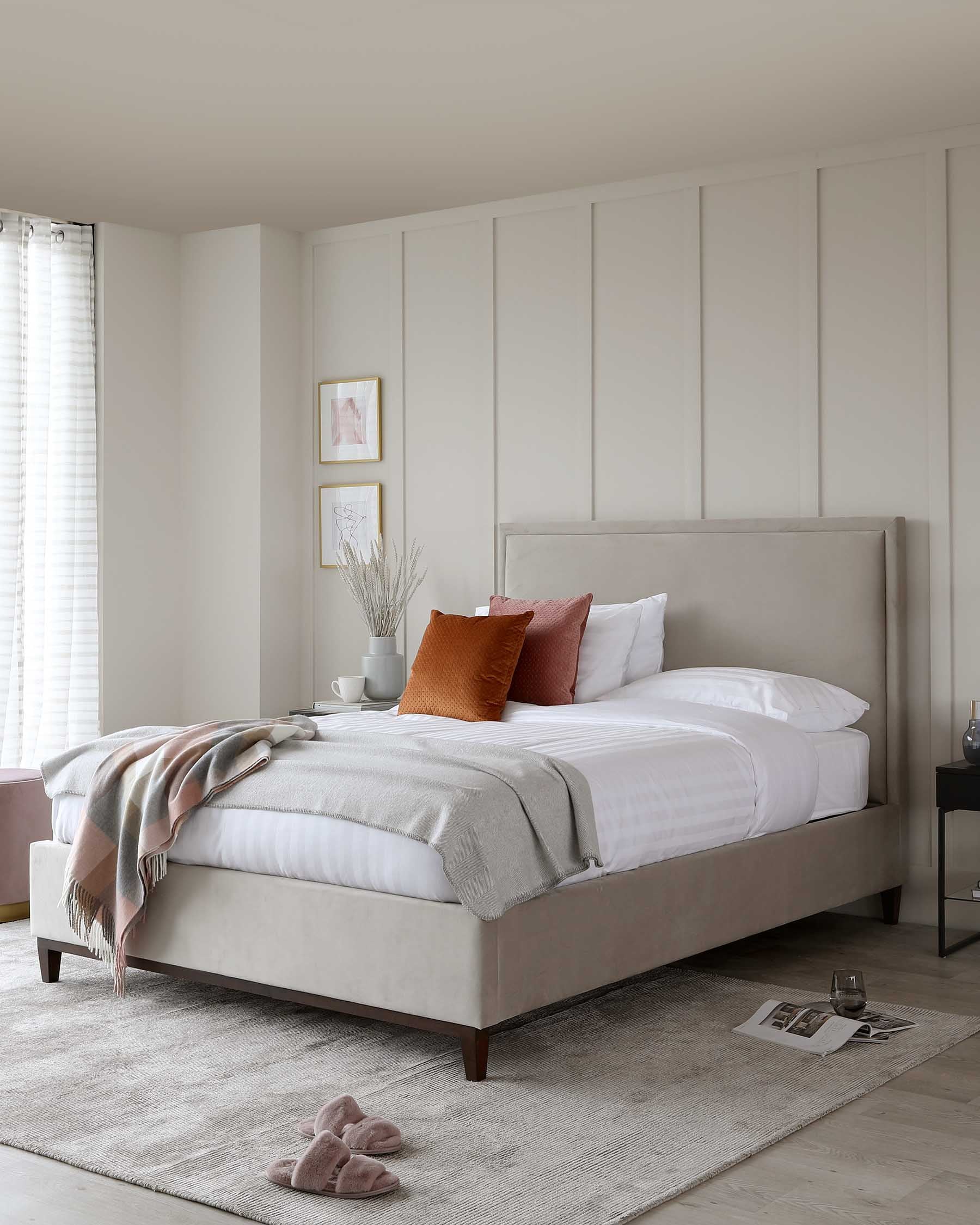 Monica Champagne Velvet Double Ottoman Storage Bed
