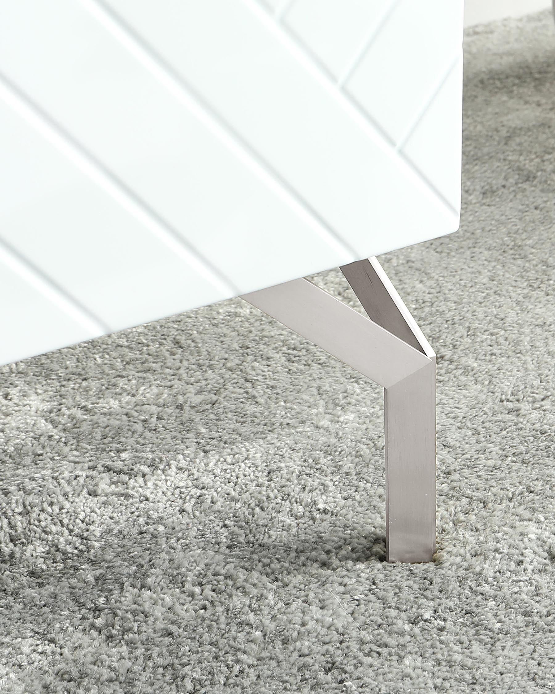 Geo Matt White And Stainless Steel Textured Sideboard