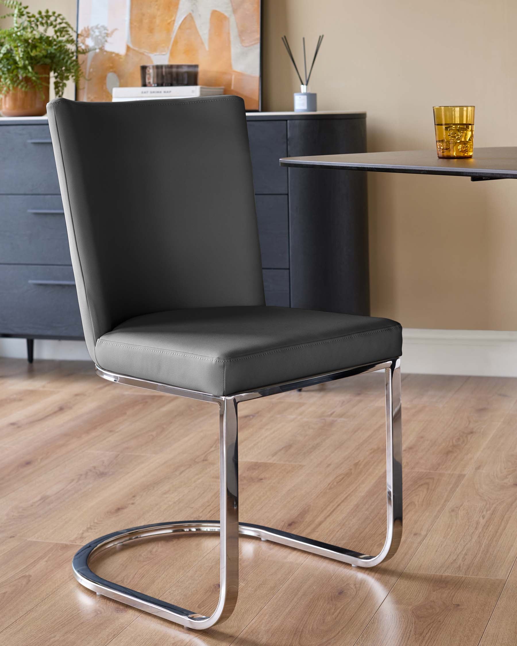 Form Mid Grey Faux Leather Dining Chair