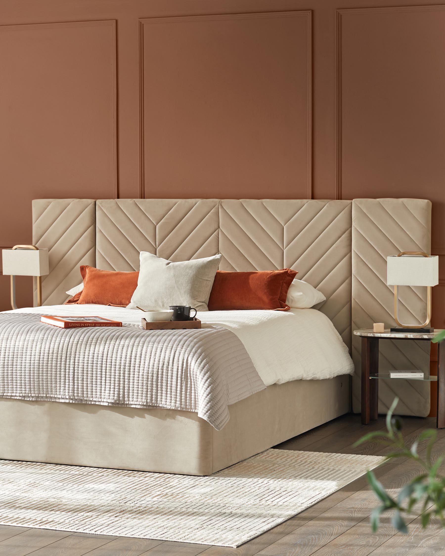 Octavia Luxe Champagne Velvet Super King Size Ottoman Storage Bed