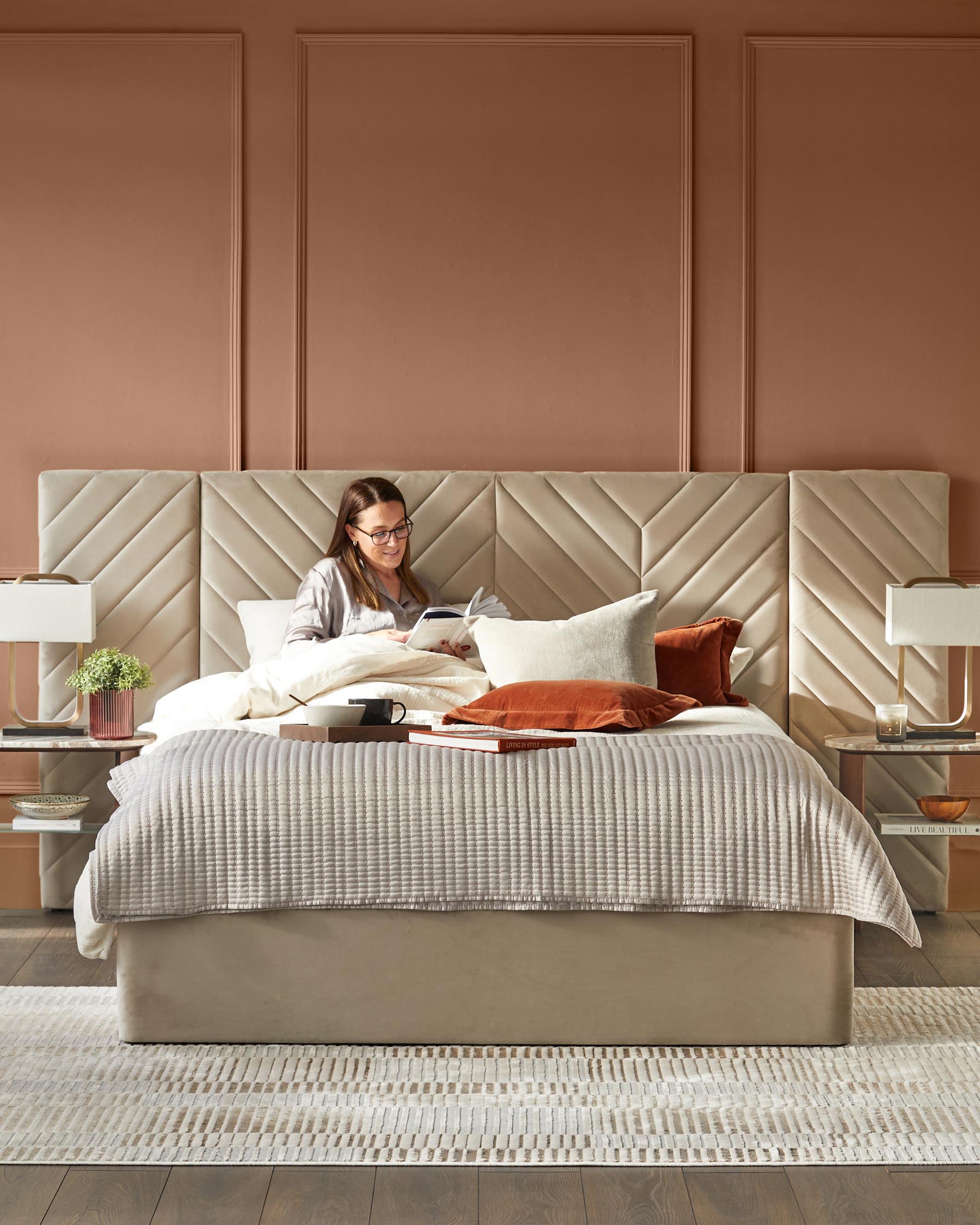 Octavia Luxe Champagne Velvet Super King Size Ottoman Storage Bed