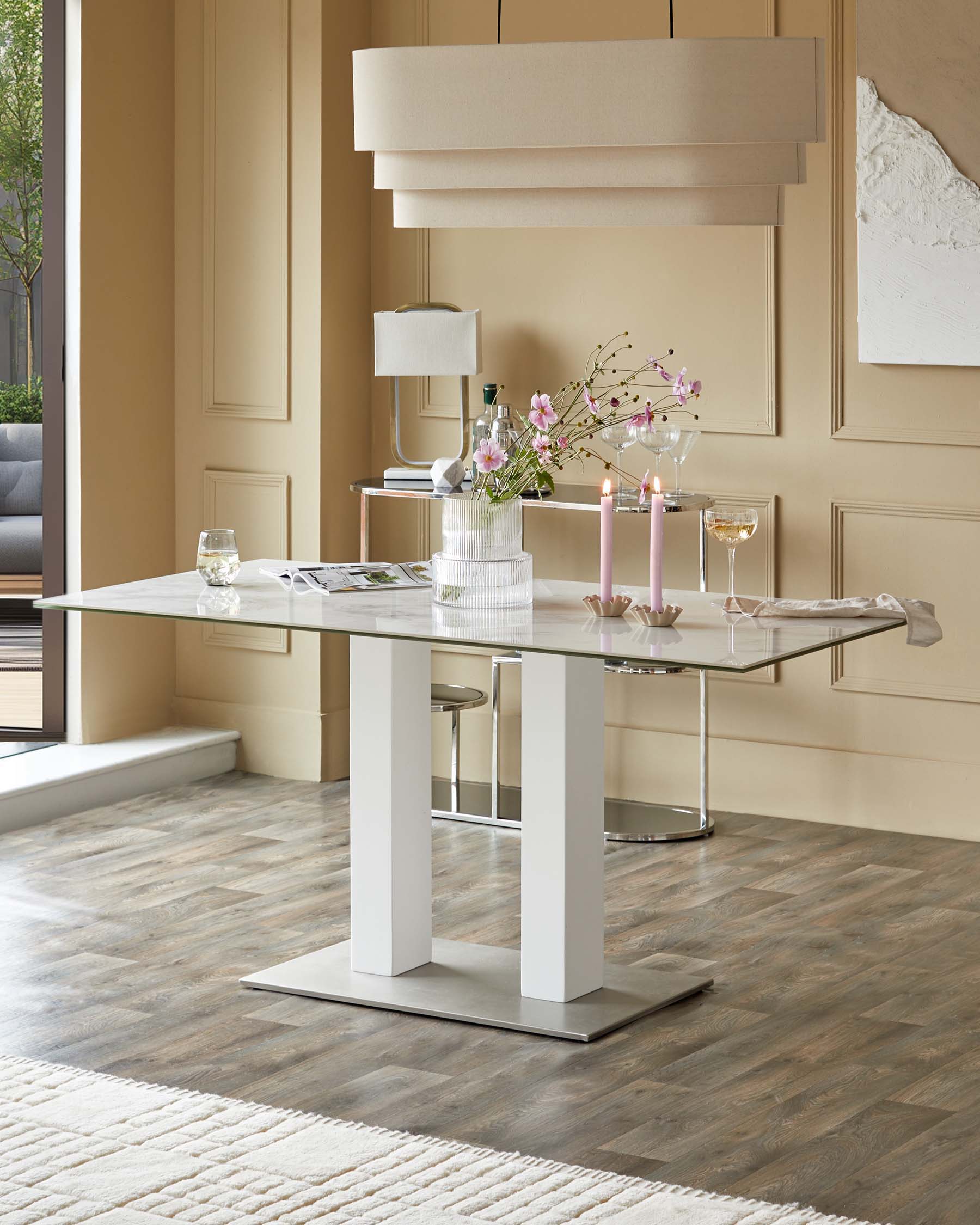 Mia 6 seater table and 6 Juliana dining chairs set