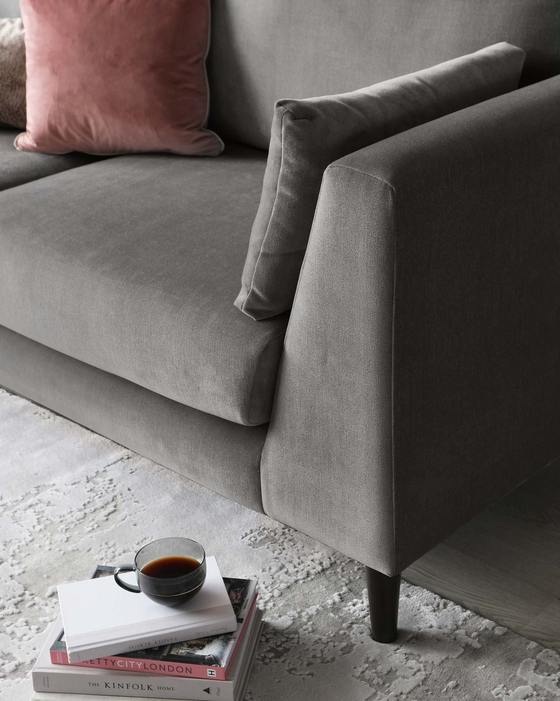 Elsie II Mid Grey Fabric 3 Seater Sofa
