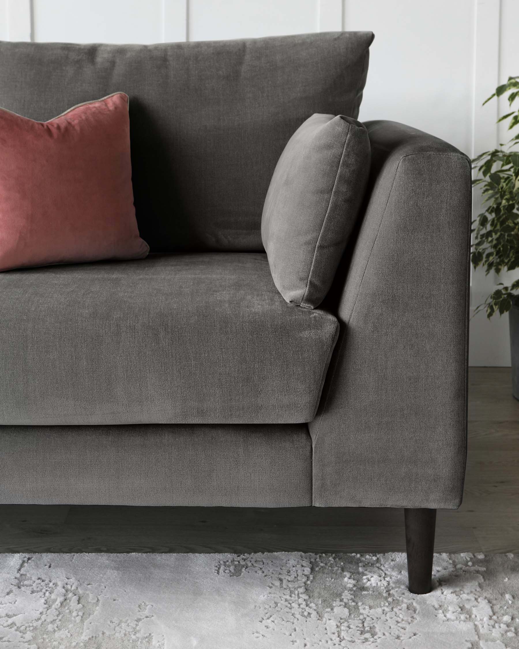 Elsie II Mid Grey Fabric 3 Seater Sofa