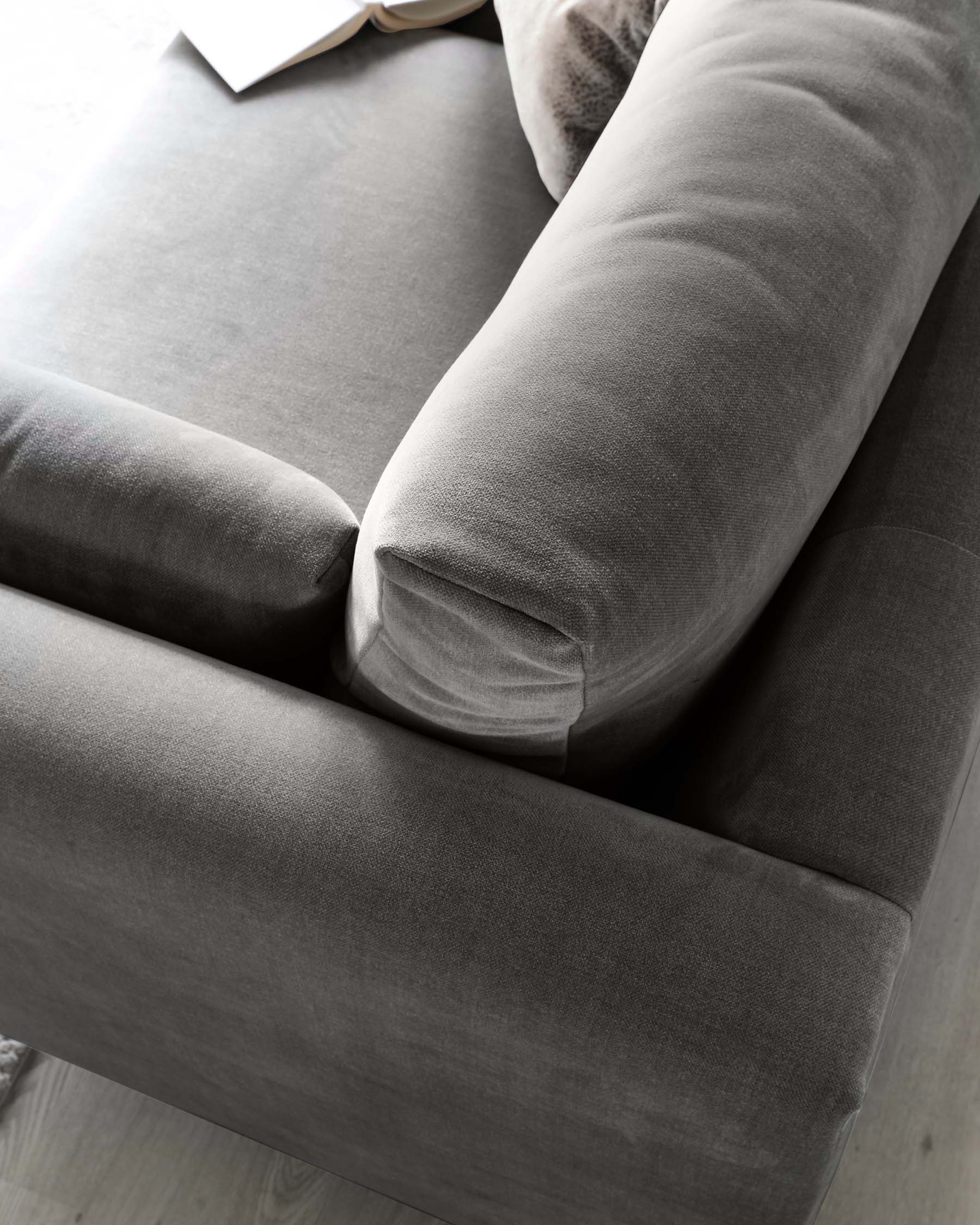 Elsie II Mid Grey Fabric 3 Seater Sofa