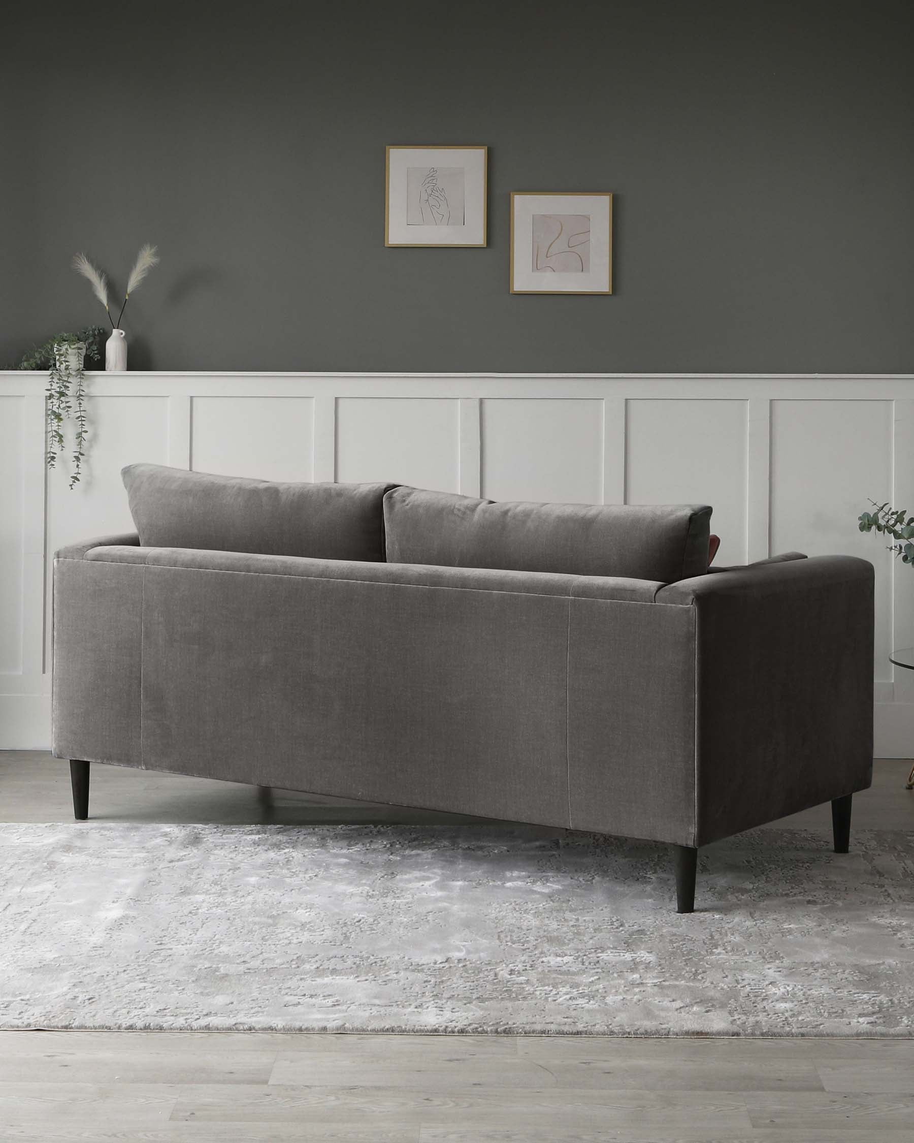 Elsie II Mid Grey Fabric 3 Seater Sofa