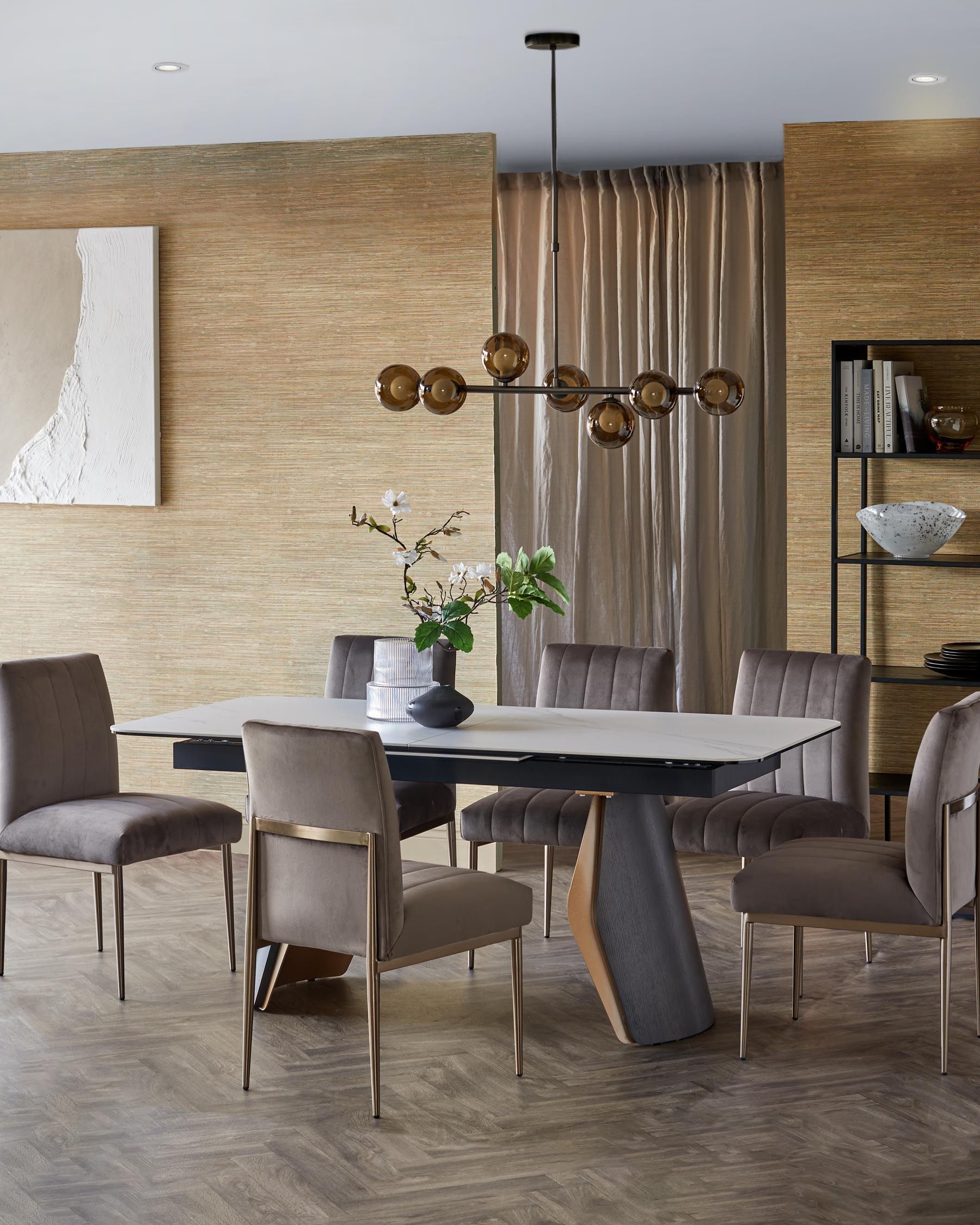 Collodi White Ceramic Extending 8 to 10 Seater Dining Table