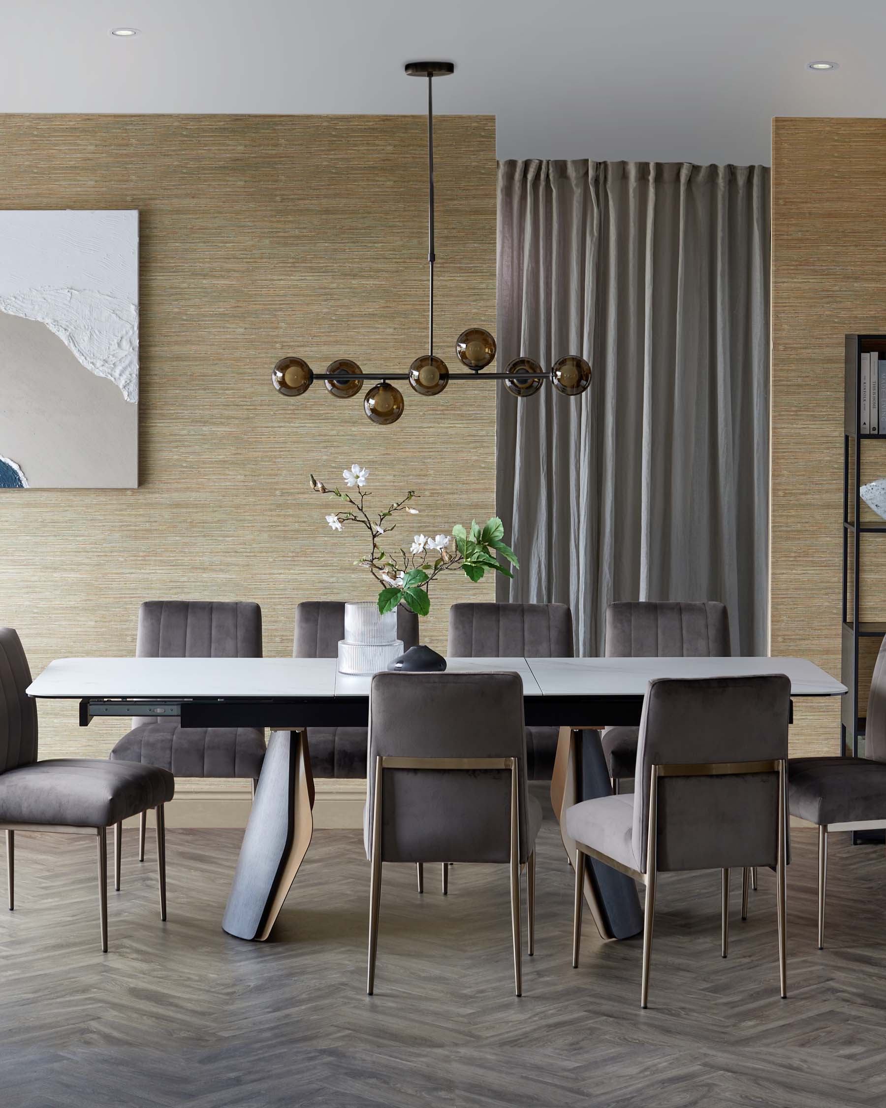 Collodi White Ceramic Extending 8 to 10 Seater Dining Table