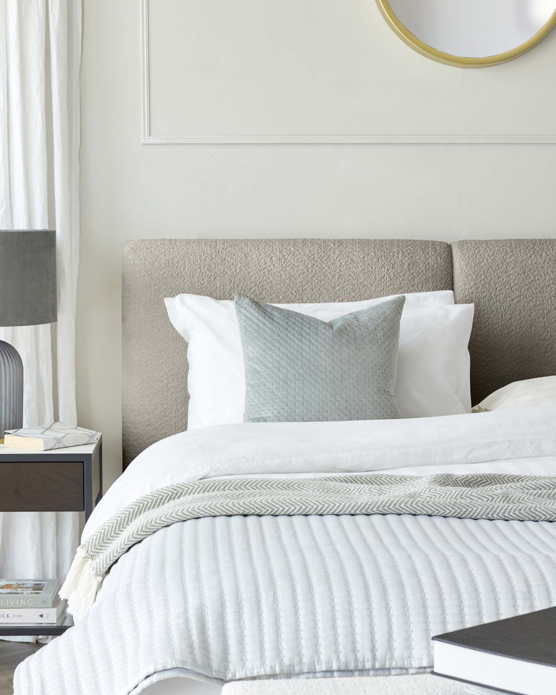 Leona King Ottoman Bed Natural Soft Boucle