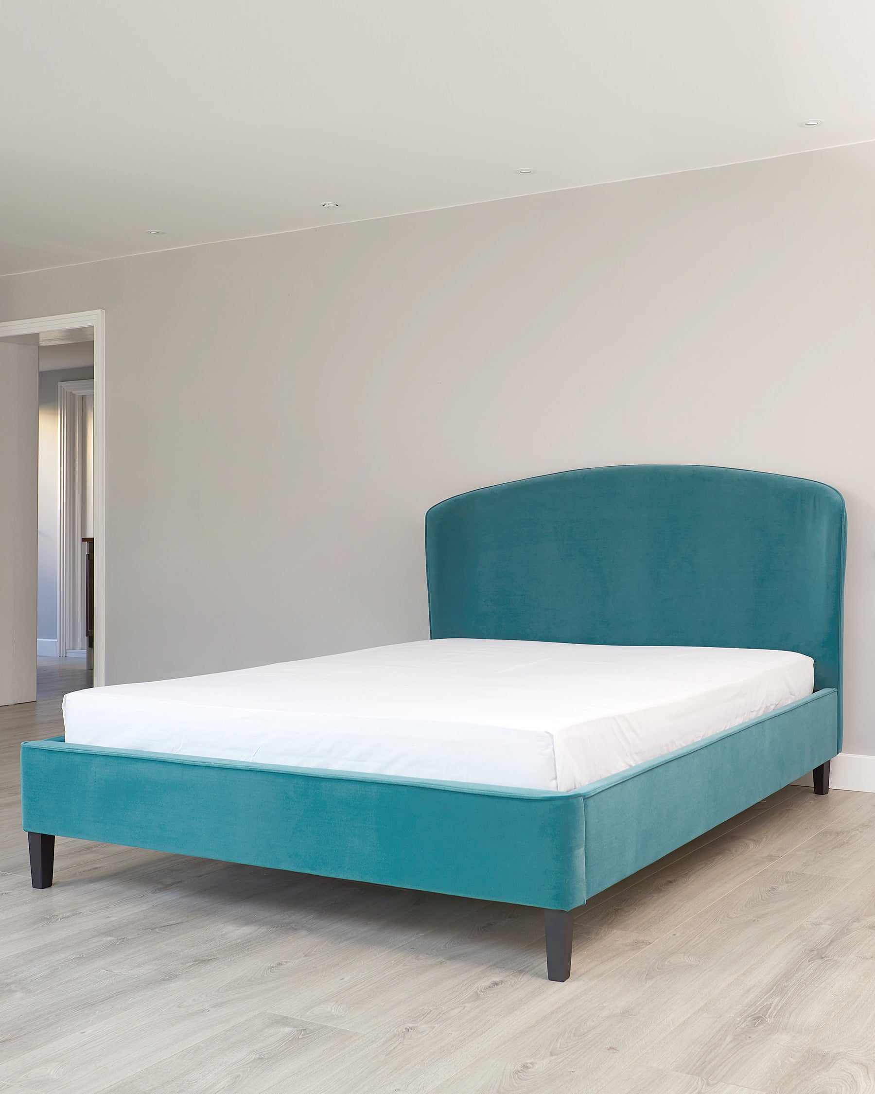 Carina Light Teal Velvet Super King Bed