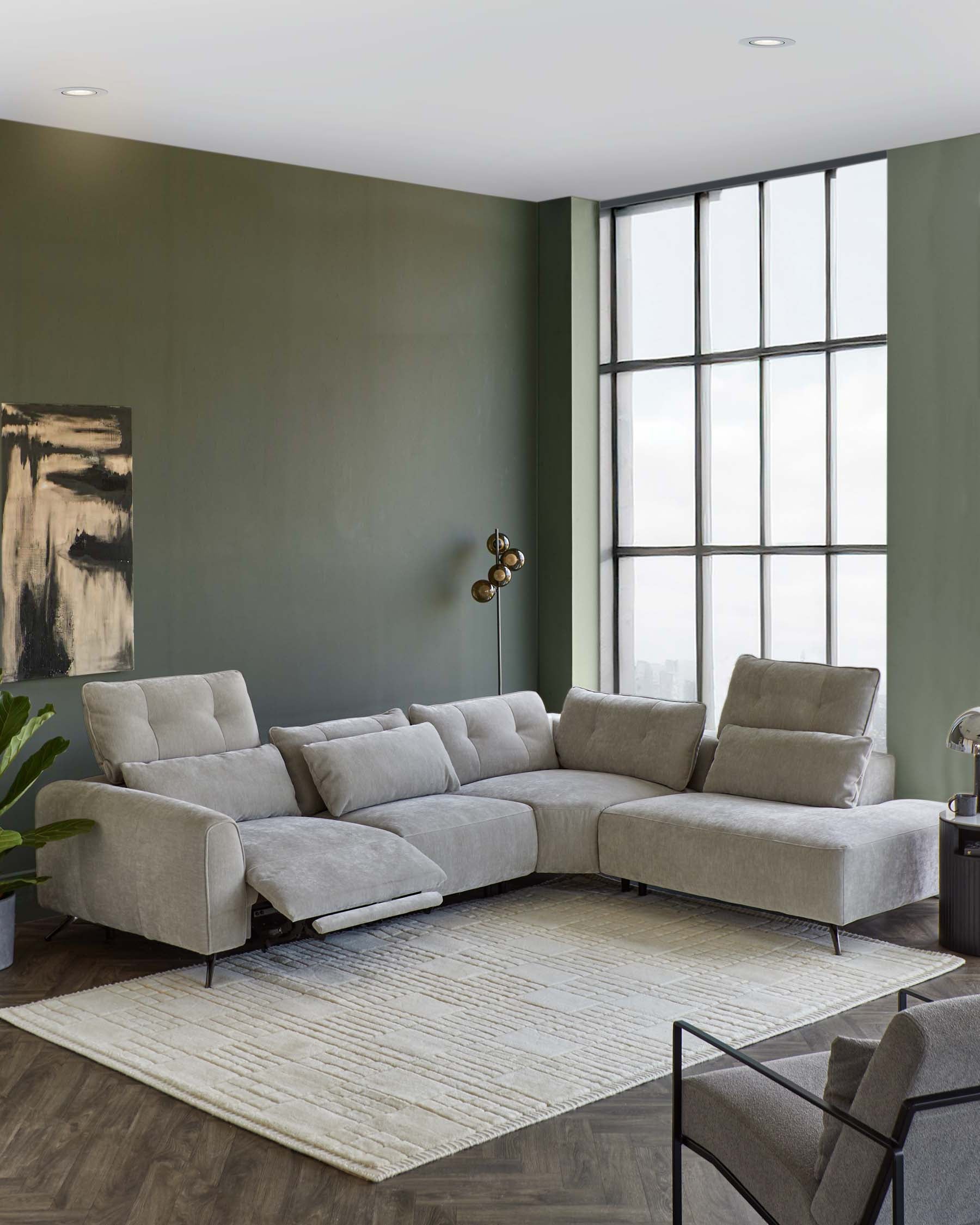 Arianna Light Grey Corner Chaise (Right Hand)