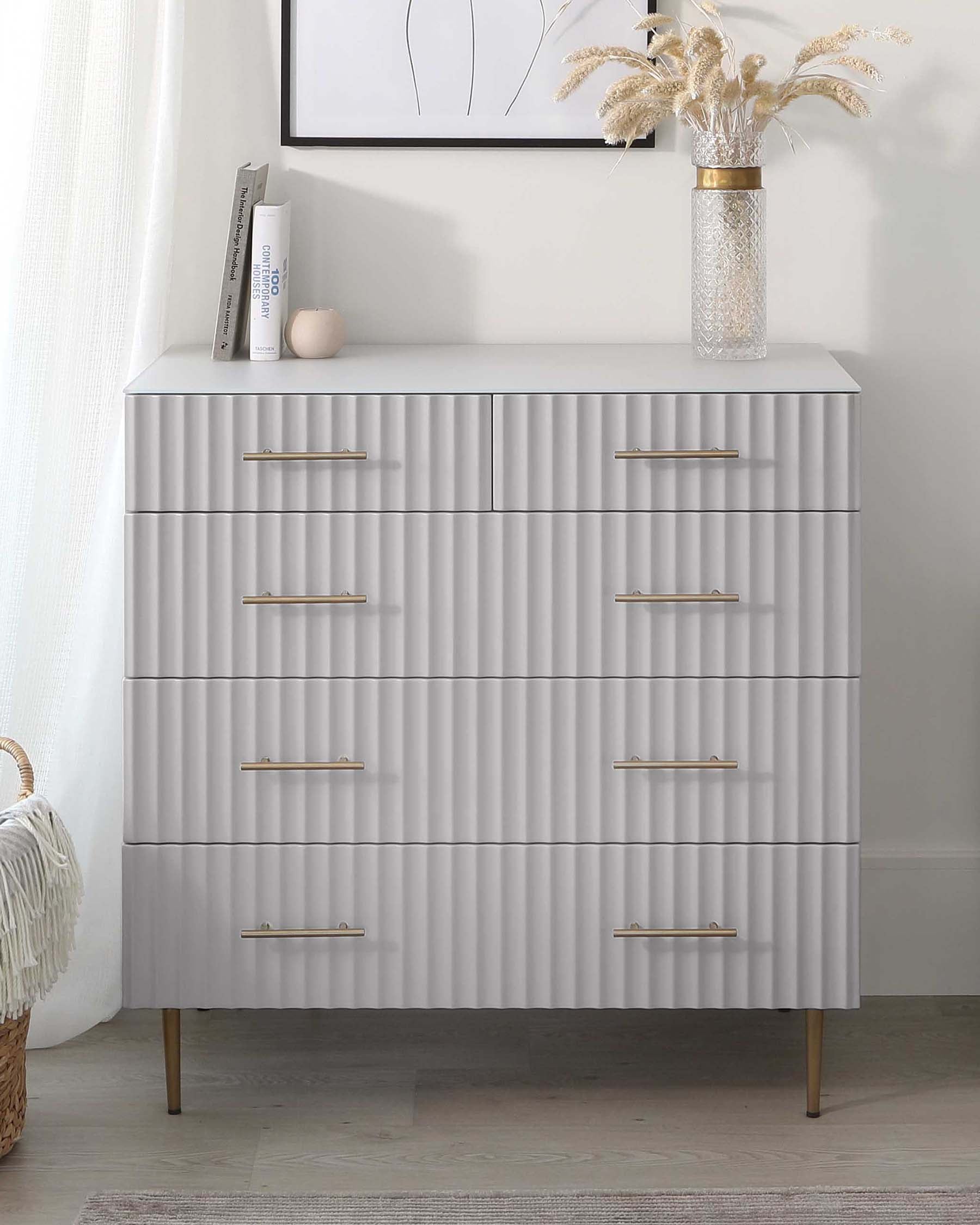 Albury light grey chest of drawers
