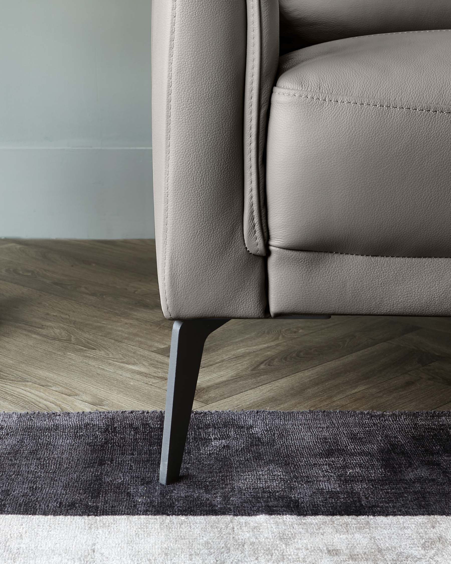 Brooks Dark Grey Leather Right Hand Corner Chaise Sofa