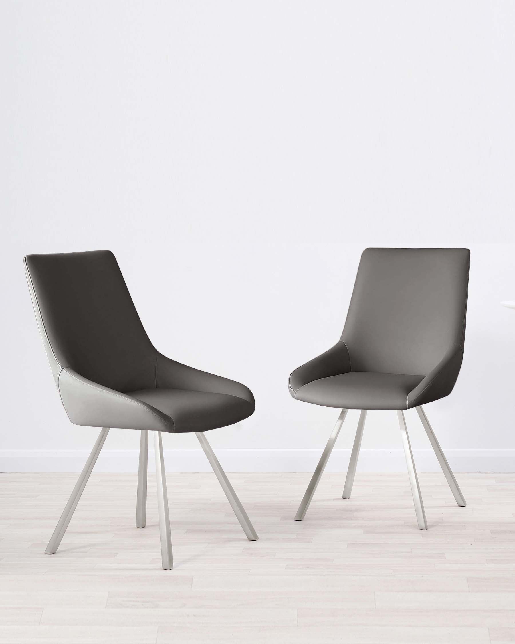 Theo Dark Grey Faux Leather Dining Chair