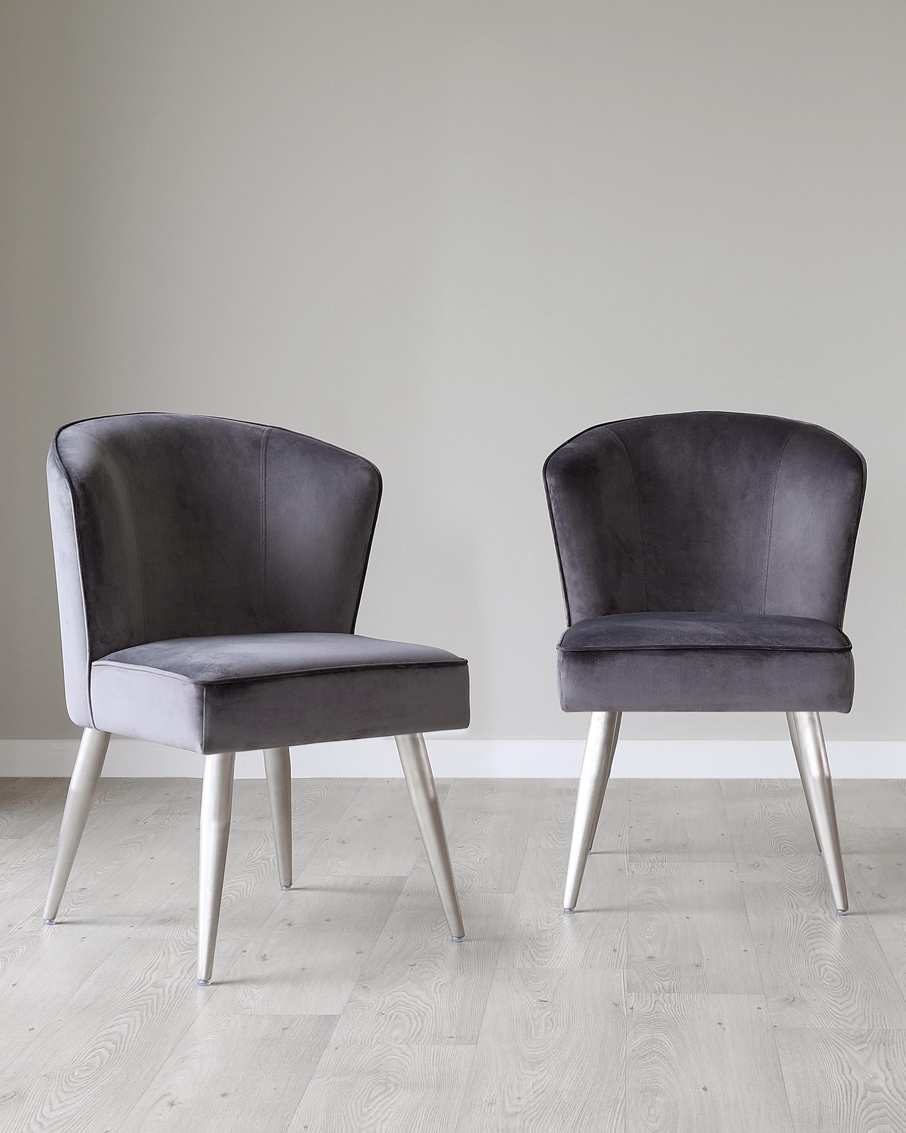 Mellow Dark Grey Velvet Dining Chair
