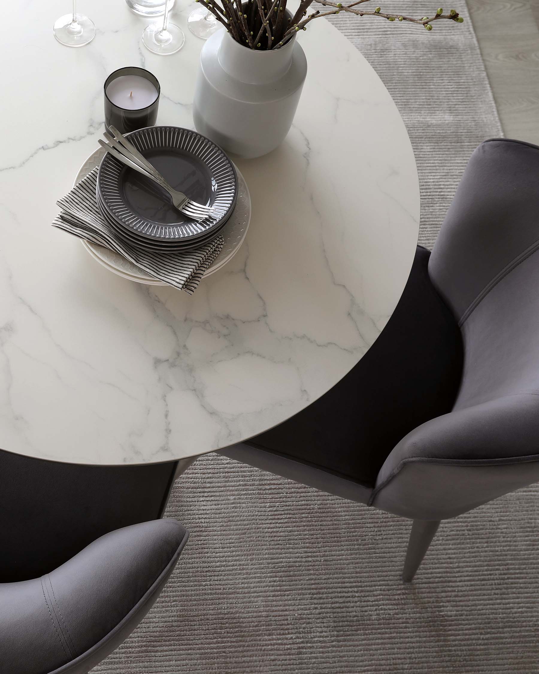 Mellow Dark Grey Velvet Dining Chair
