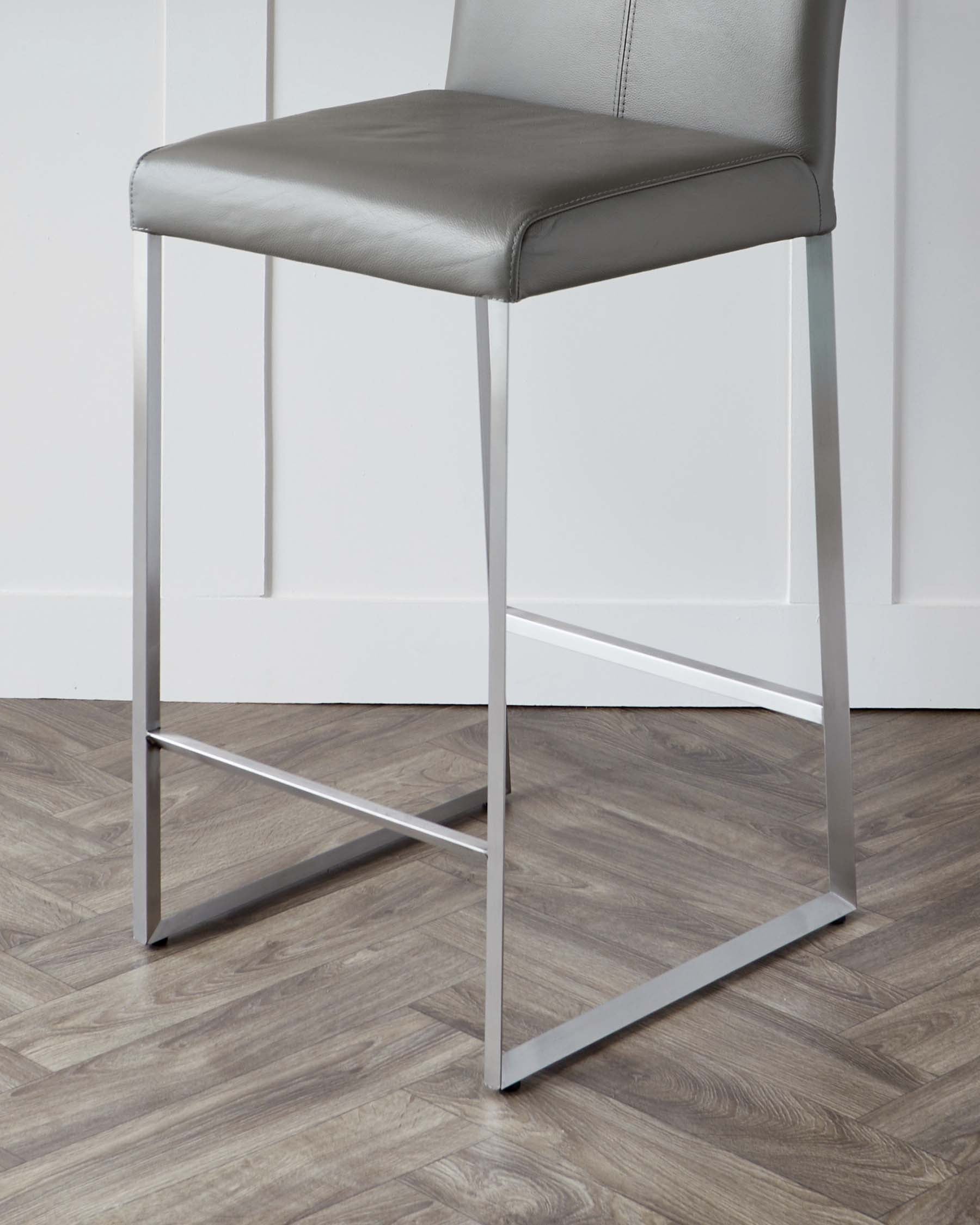 Monti Dark Grey Leather Bar Stool