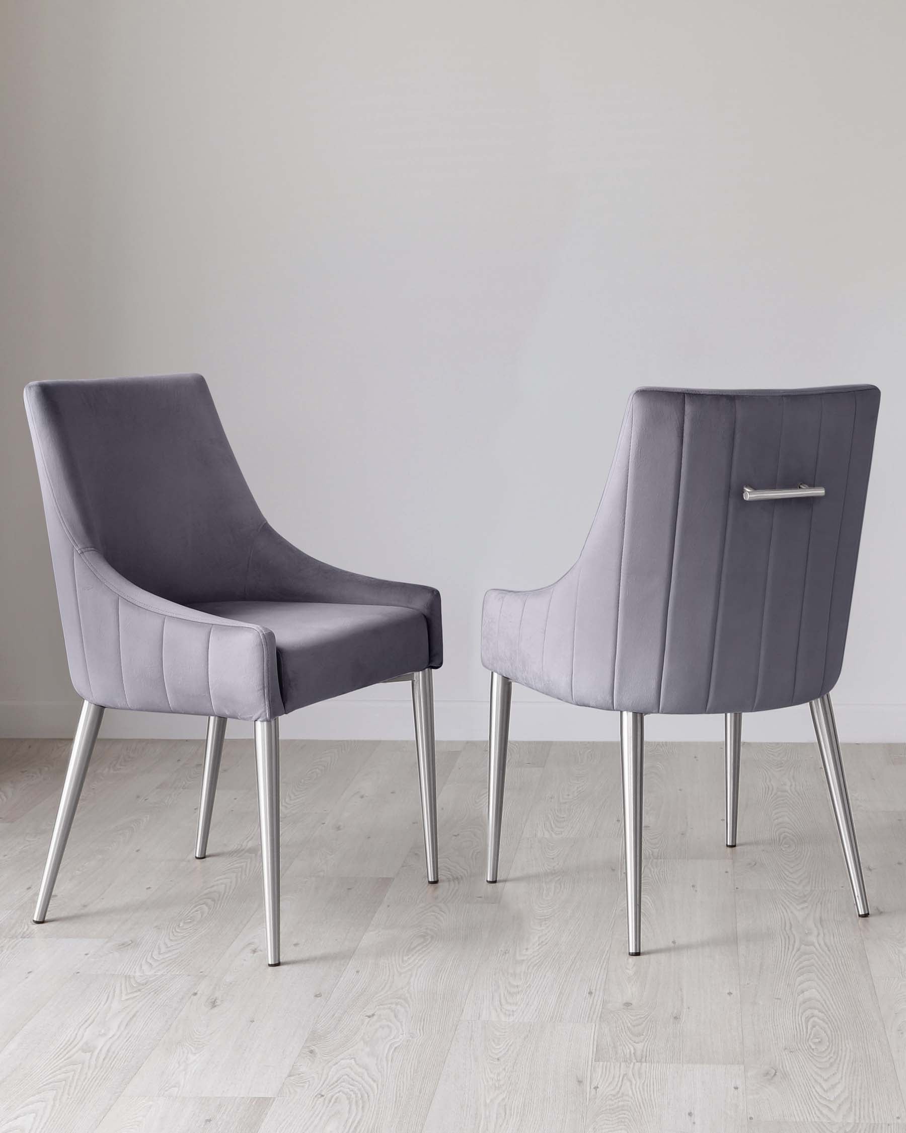 Juliana Dark Grey Velvet With Stainless Steel Dining Chair