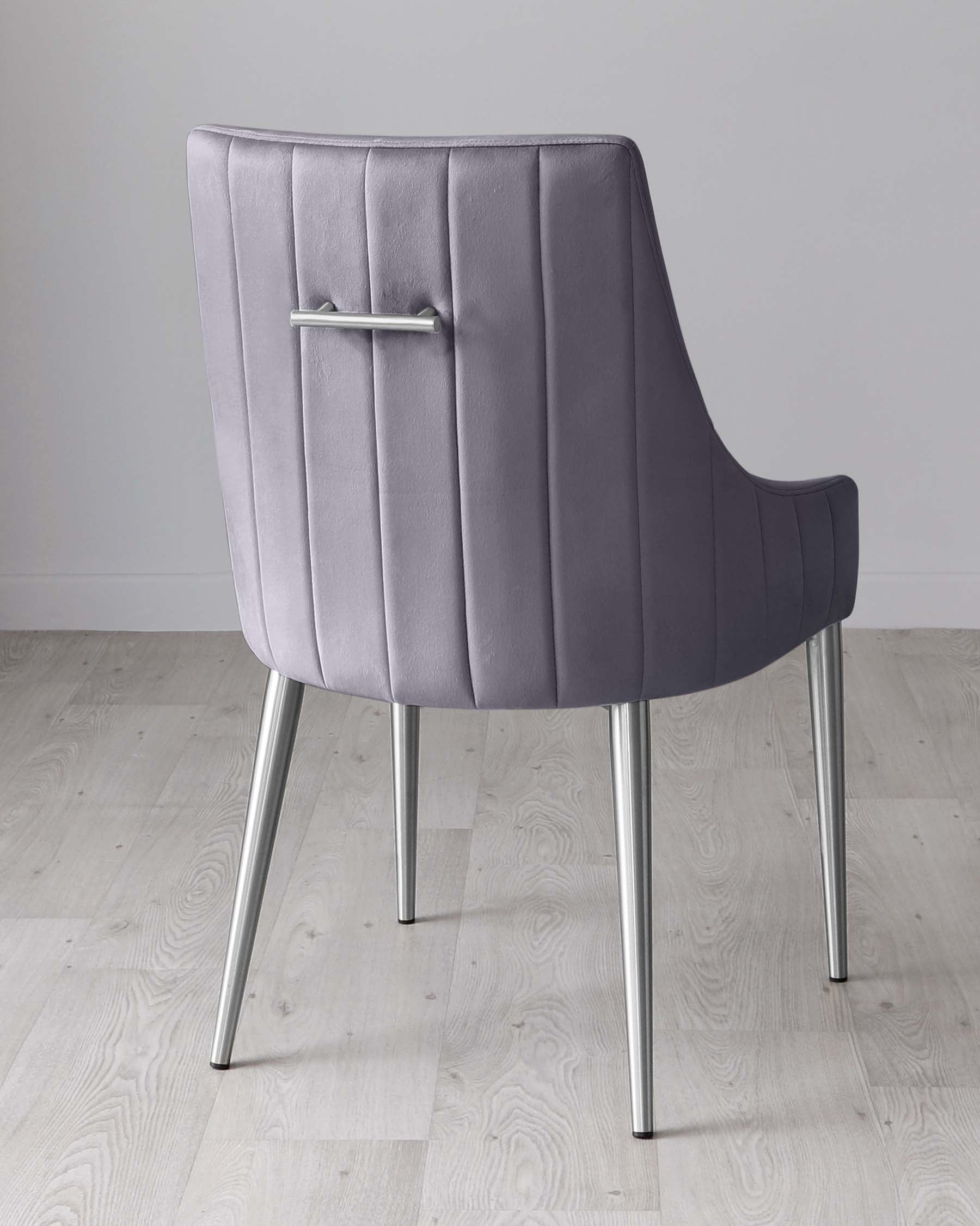 Juliana Dark Grey Velvet With Stainless Steel Dining Chair