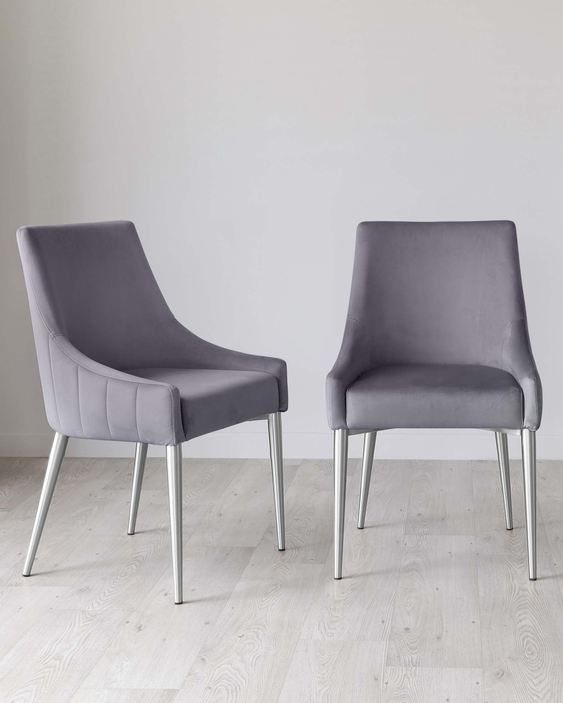 Juliana Dark Grey Velvet With Stainless Steel Dining Chair