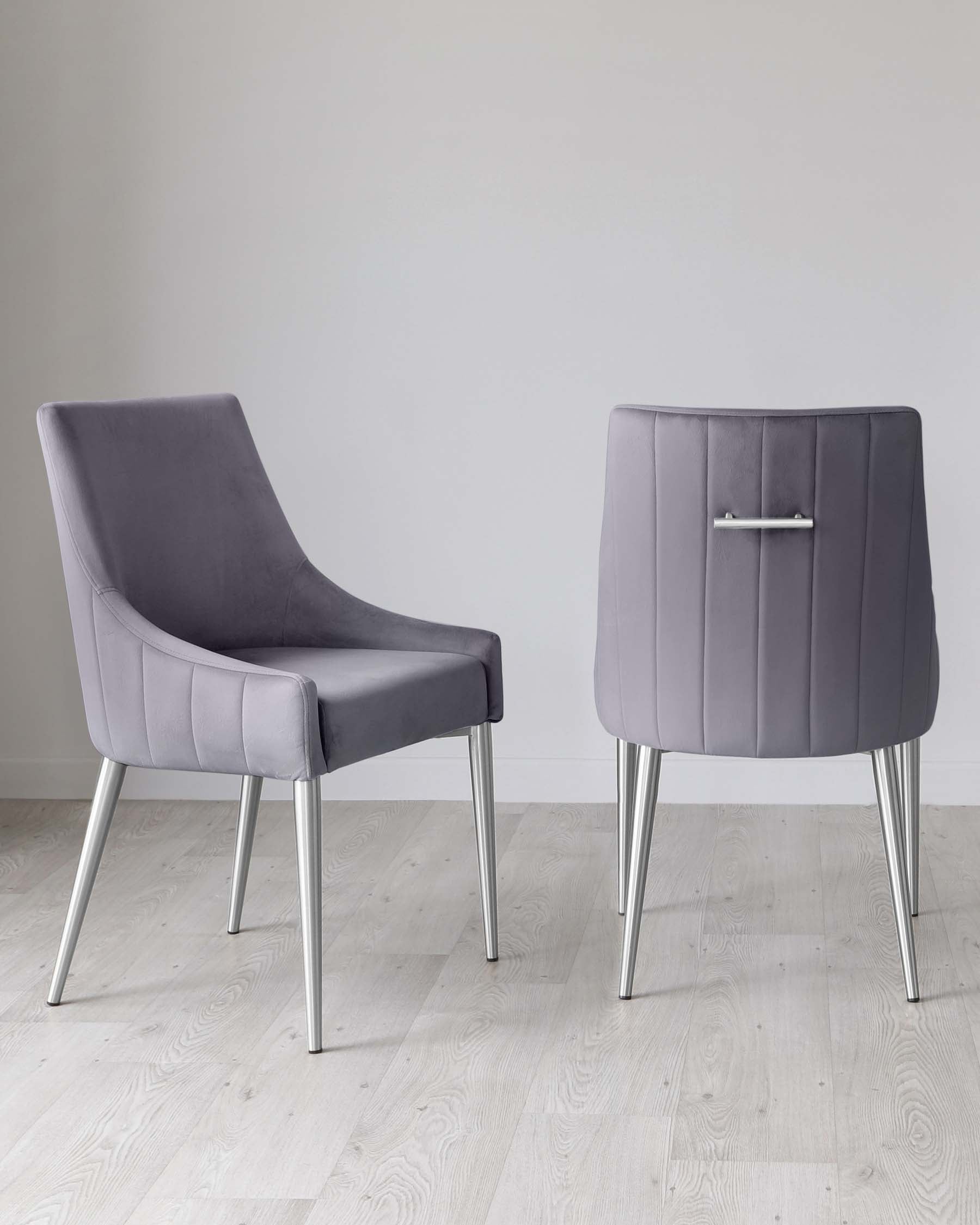 Juliana Dark Grey Velvet With Stainless Steel Dining Chair