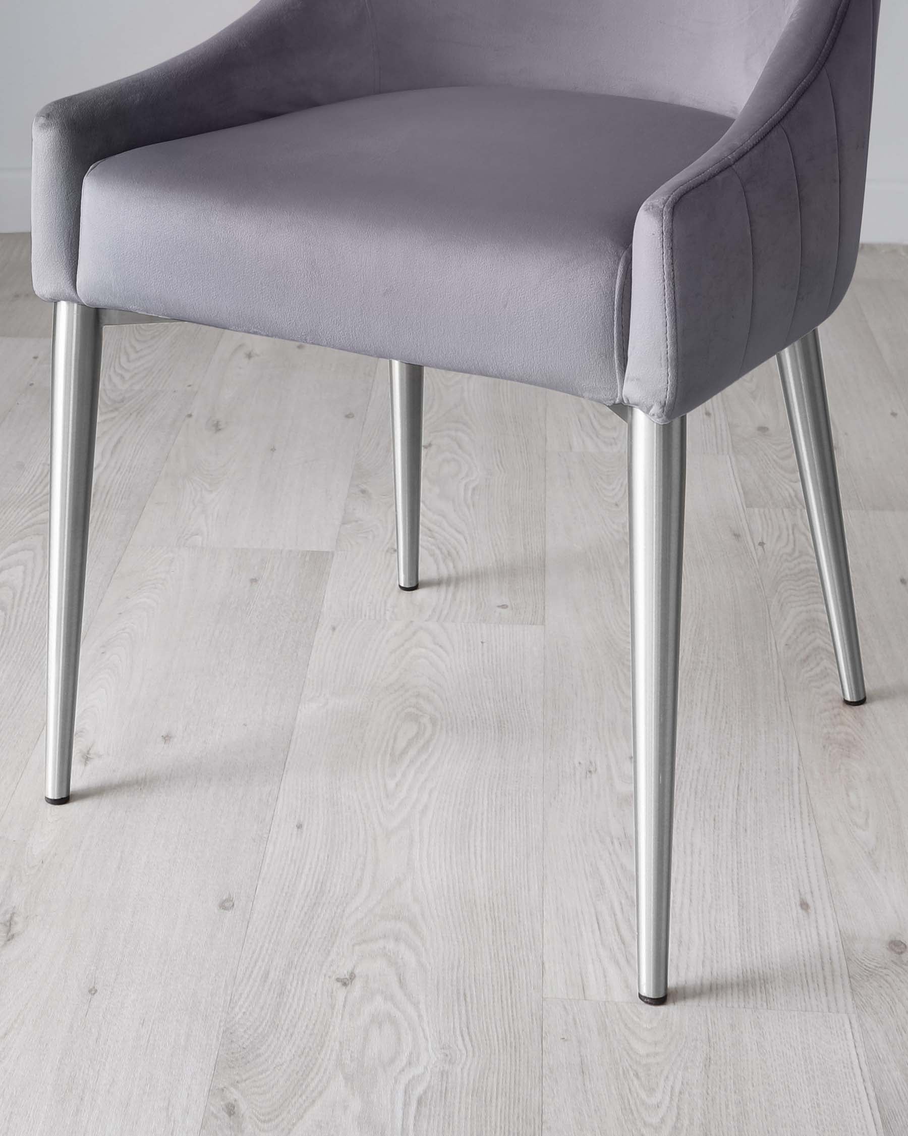 Juliana Dark Grey Velvet With Stainless Steel Dining Chair