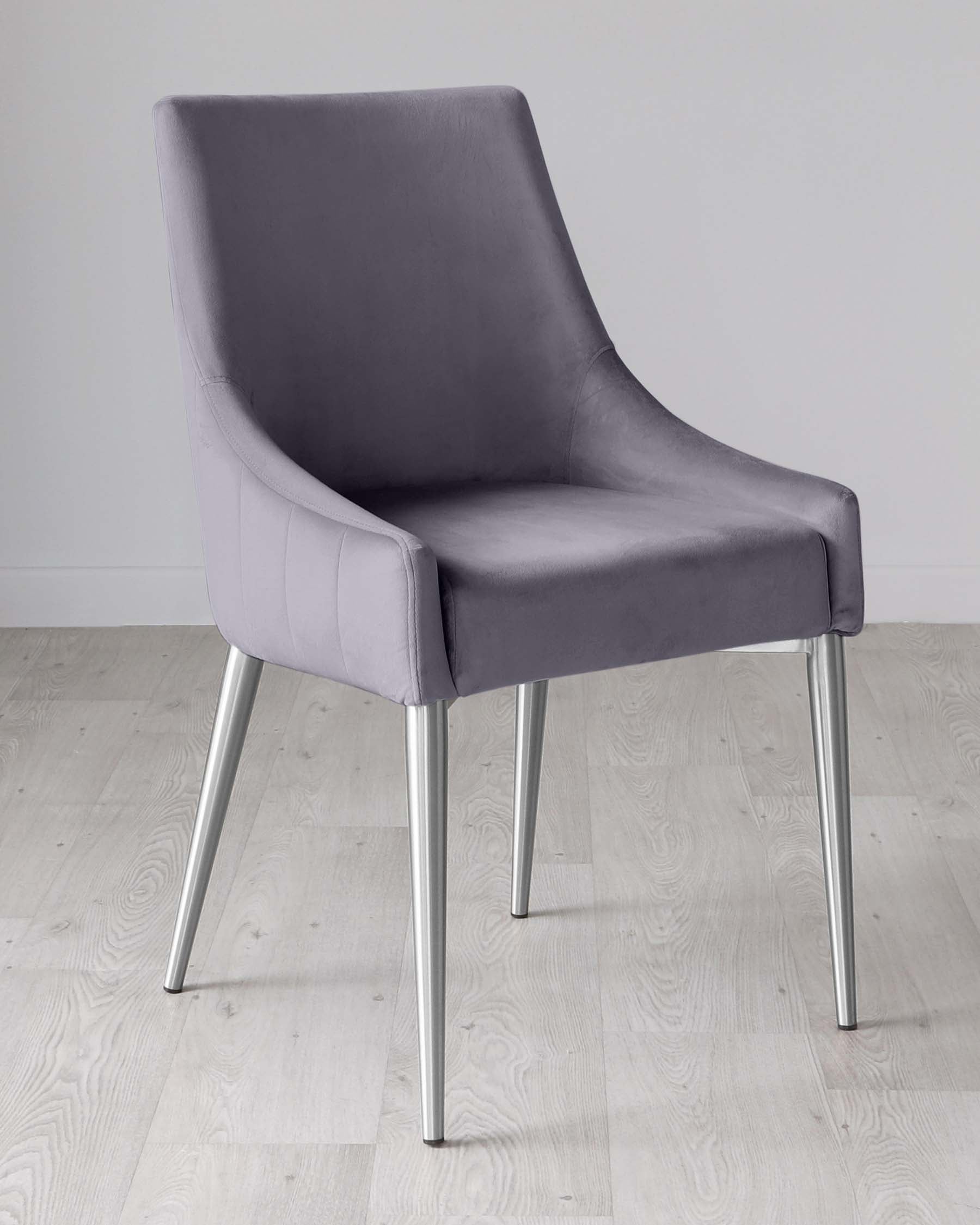 Juliana Dark Grey Velvet With Stainless Steel Dining Chair