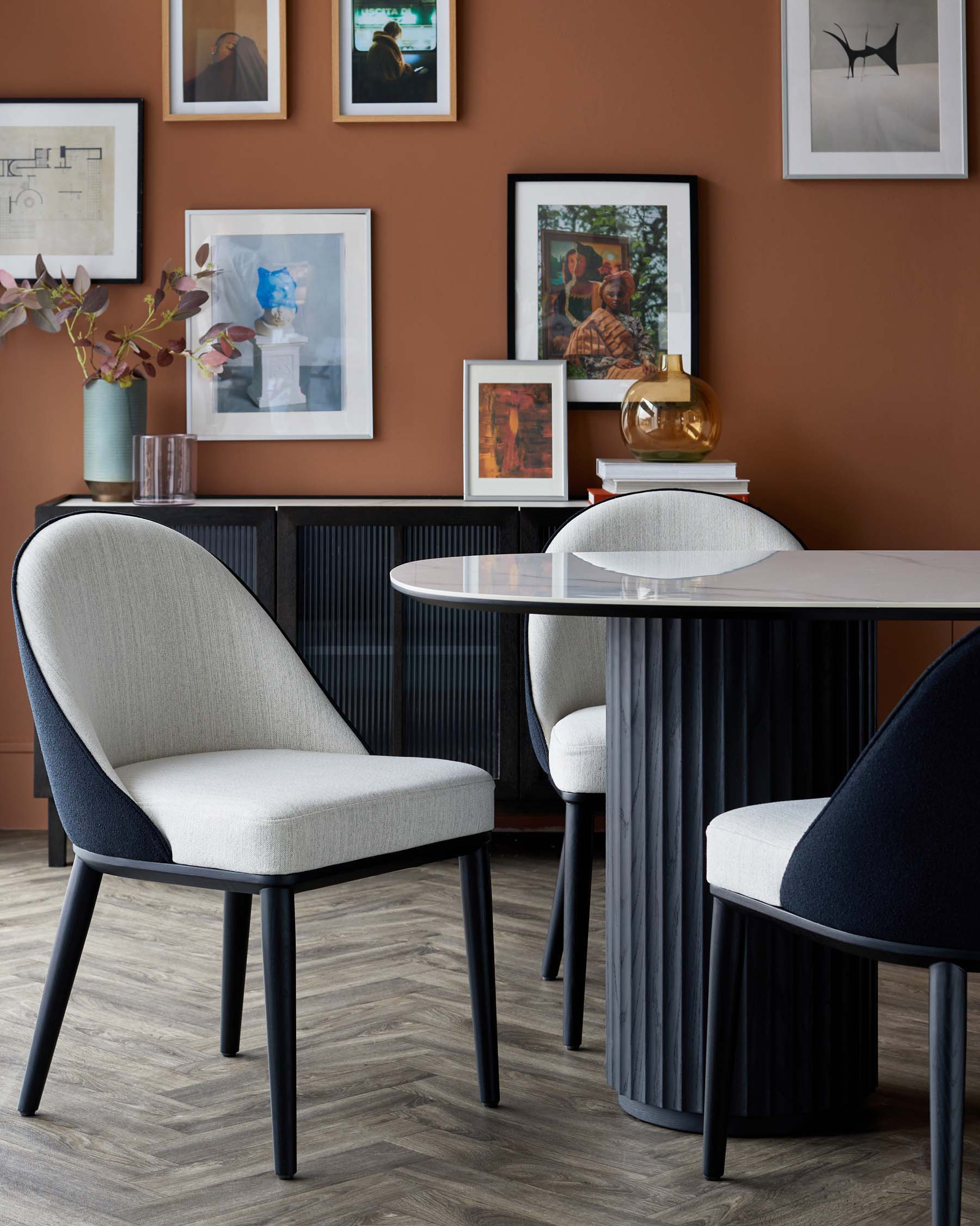 Scarlett black mixed material dining chair