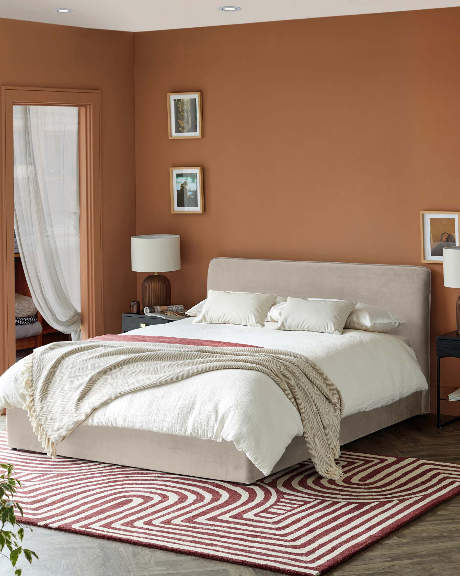 Turin champagne recycled velvet double ottoman storage bed