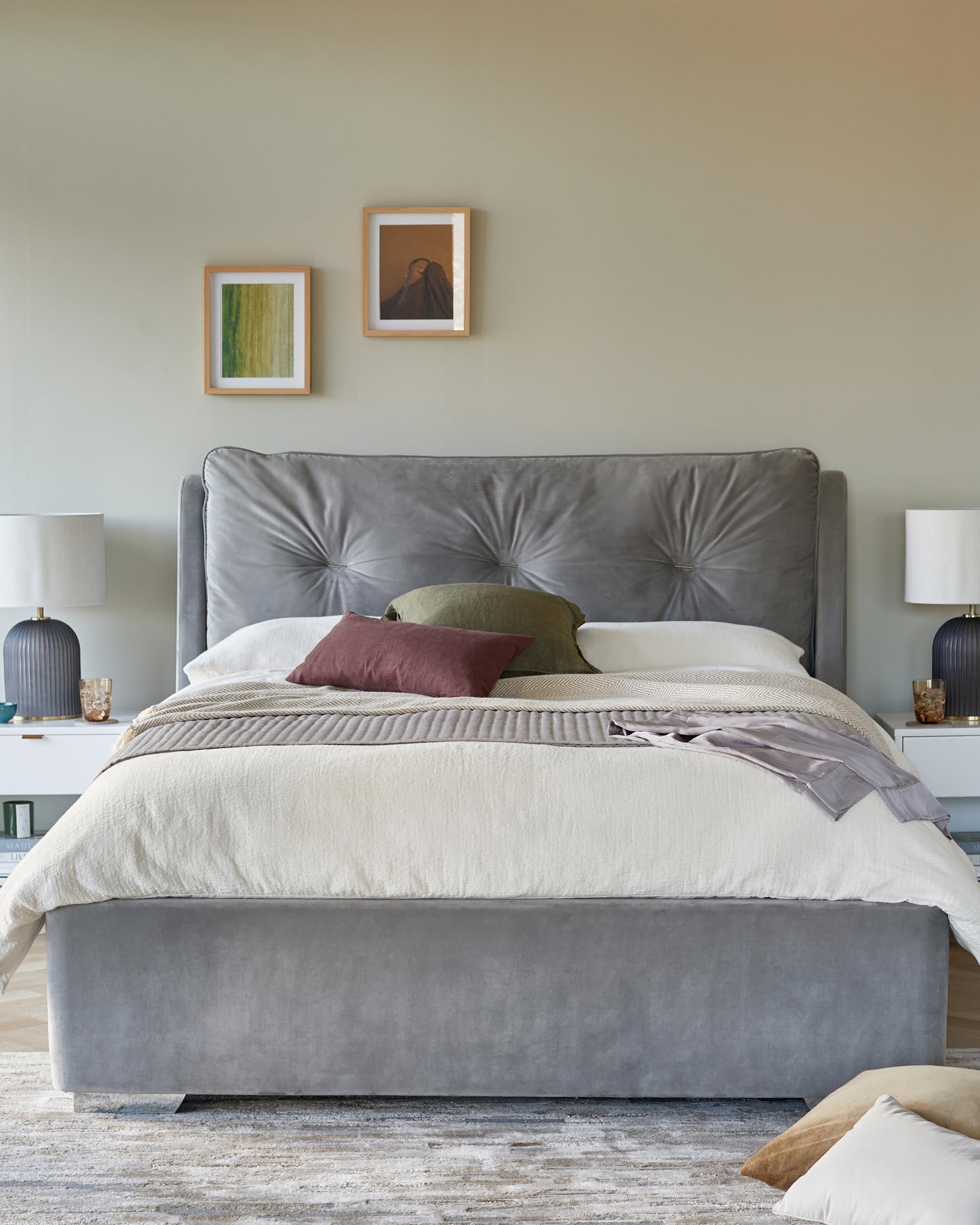 Siesta Grey Velvet King Size Ottoman Storage Bed