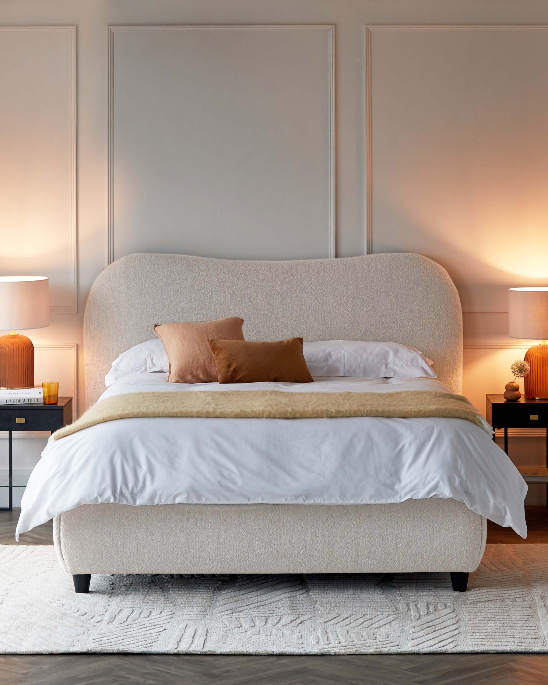 Lani ivory boucle king ottoman storage bed