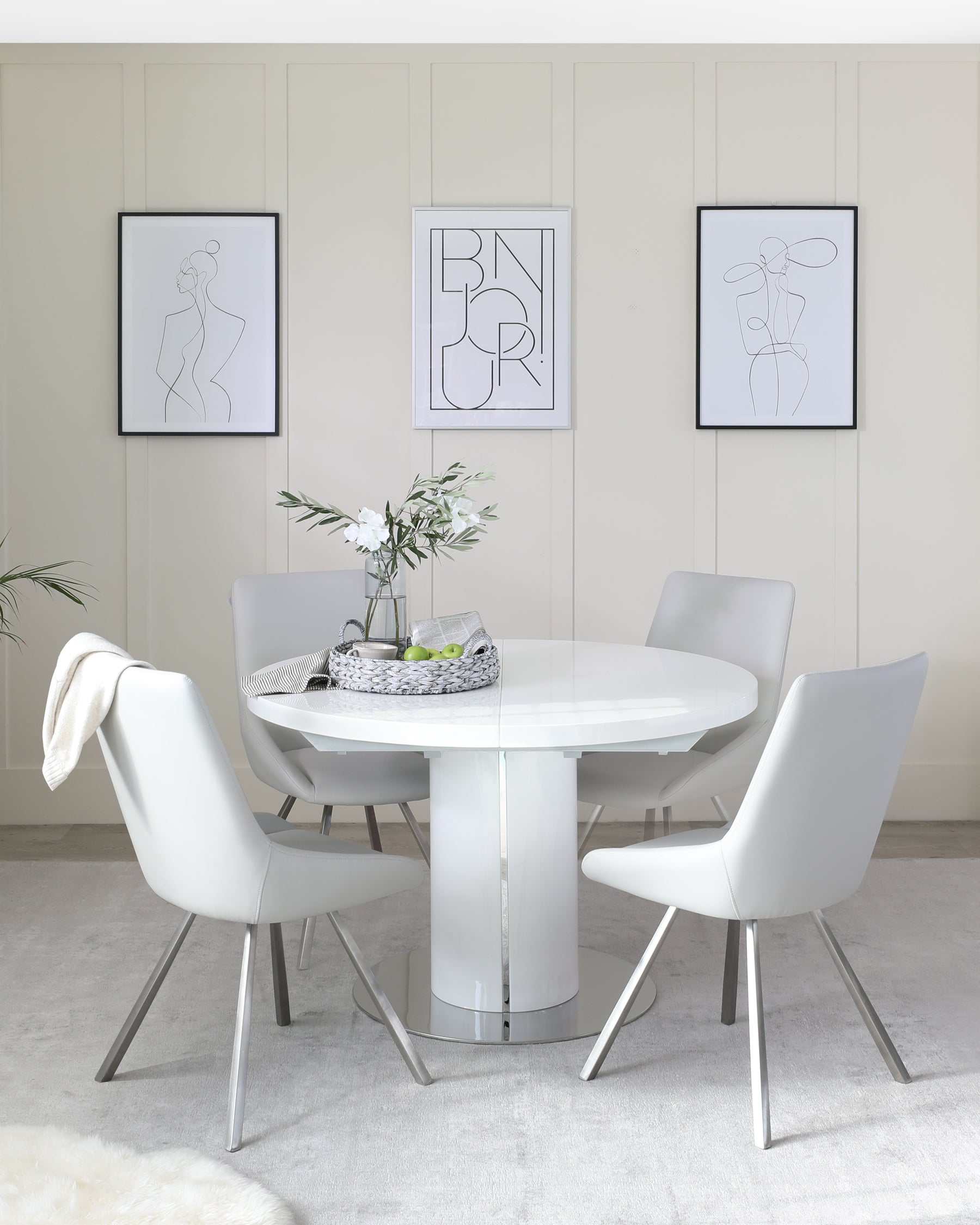 Theo Light Grey Faux Leather Dining Chair
