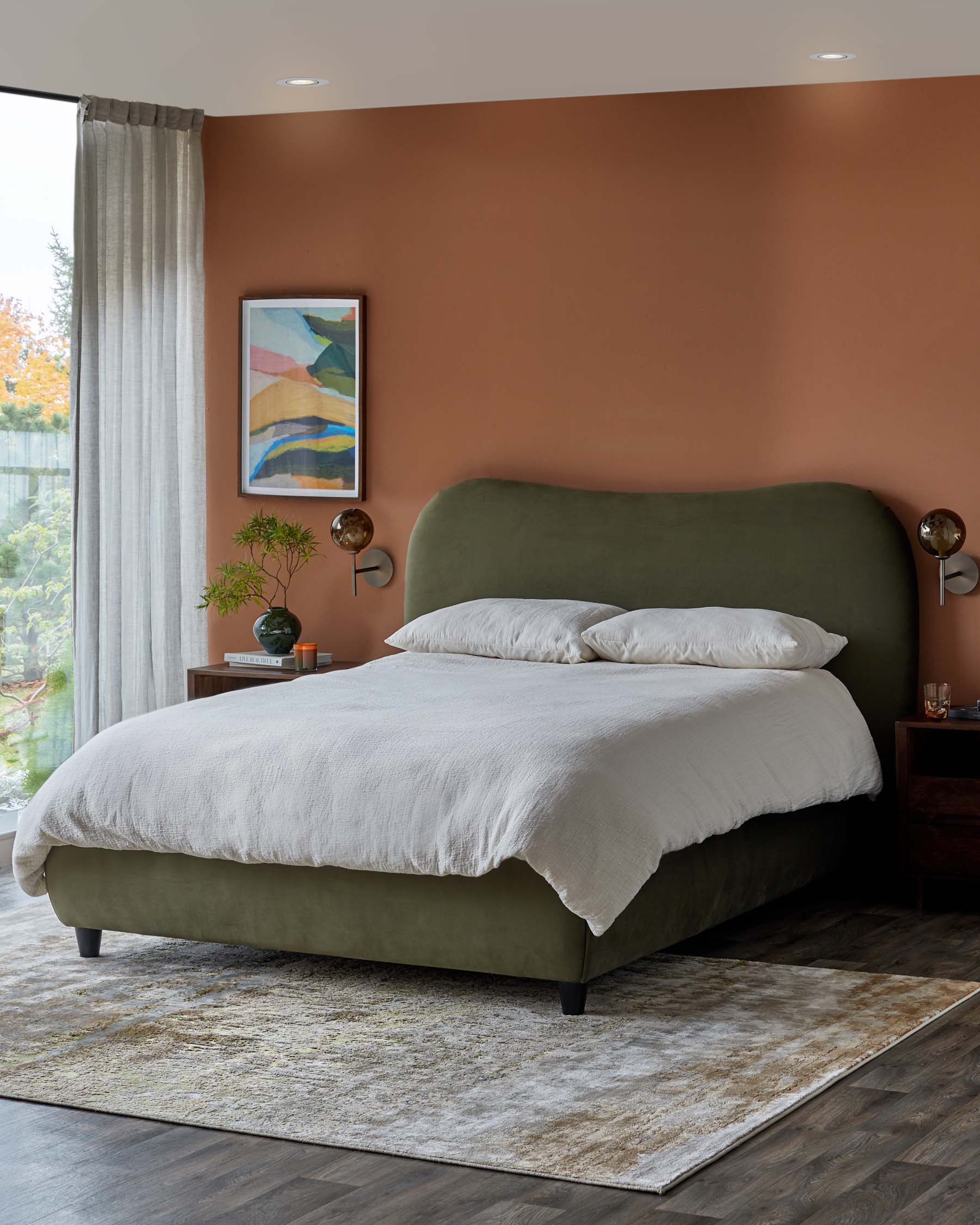 Lani olive green velvet super king ottoman storage bed