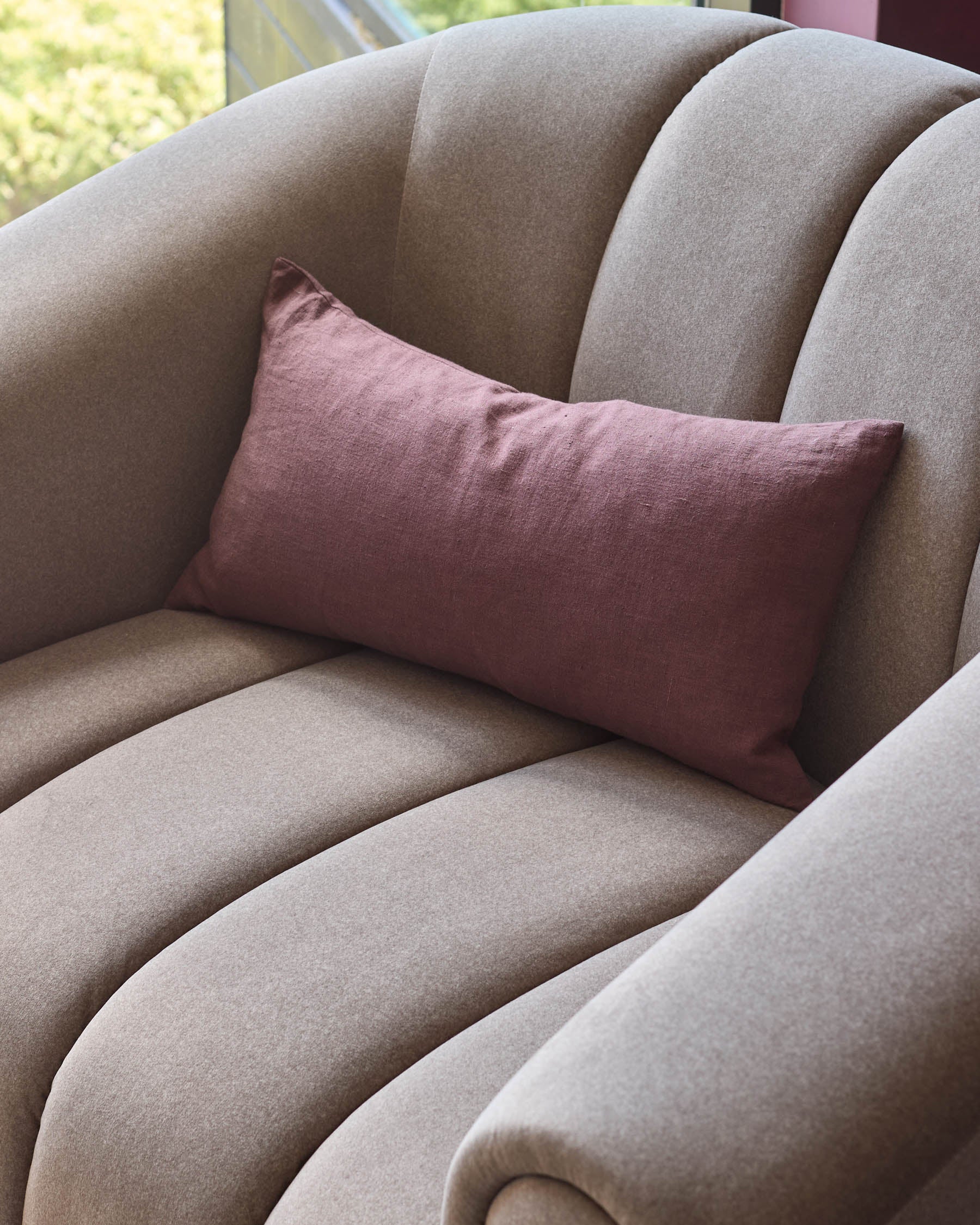 Kendra mocha fabric 3 seater sofa
