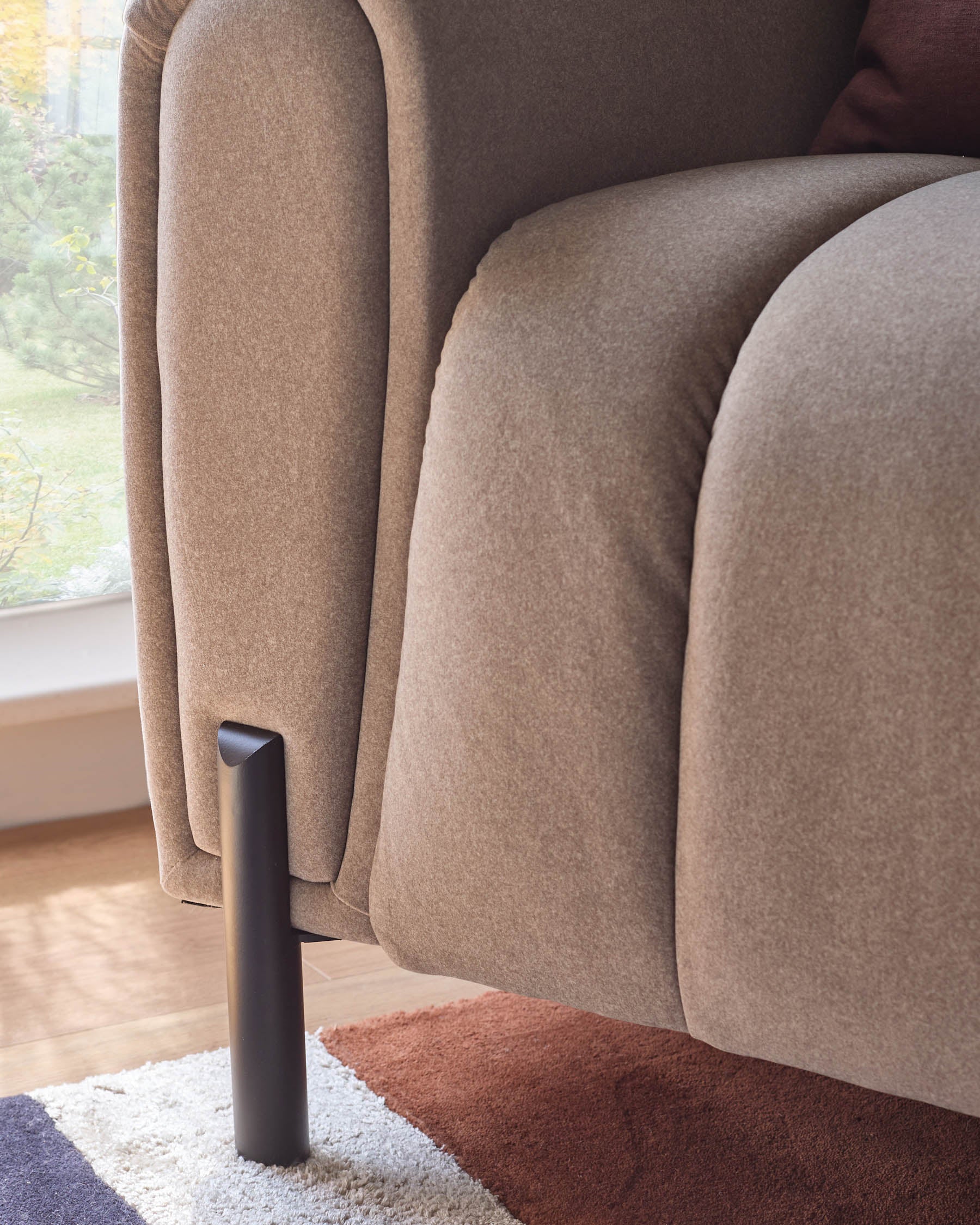 Kendra mocha fabric 3 seater sofa