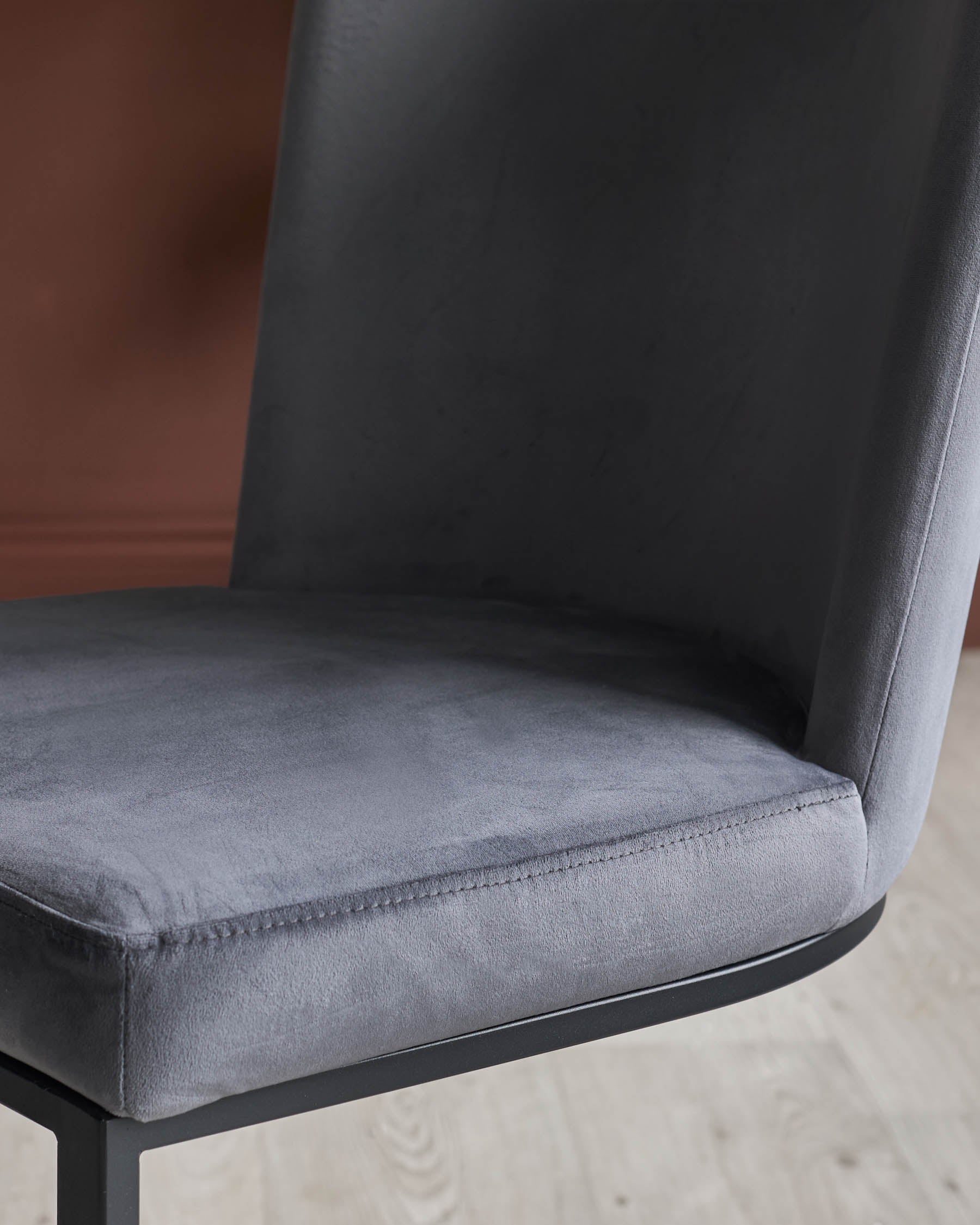 Form Dark Grey Velvet Dining Chair
