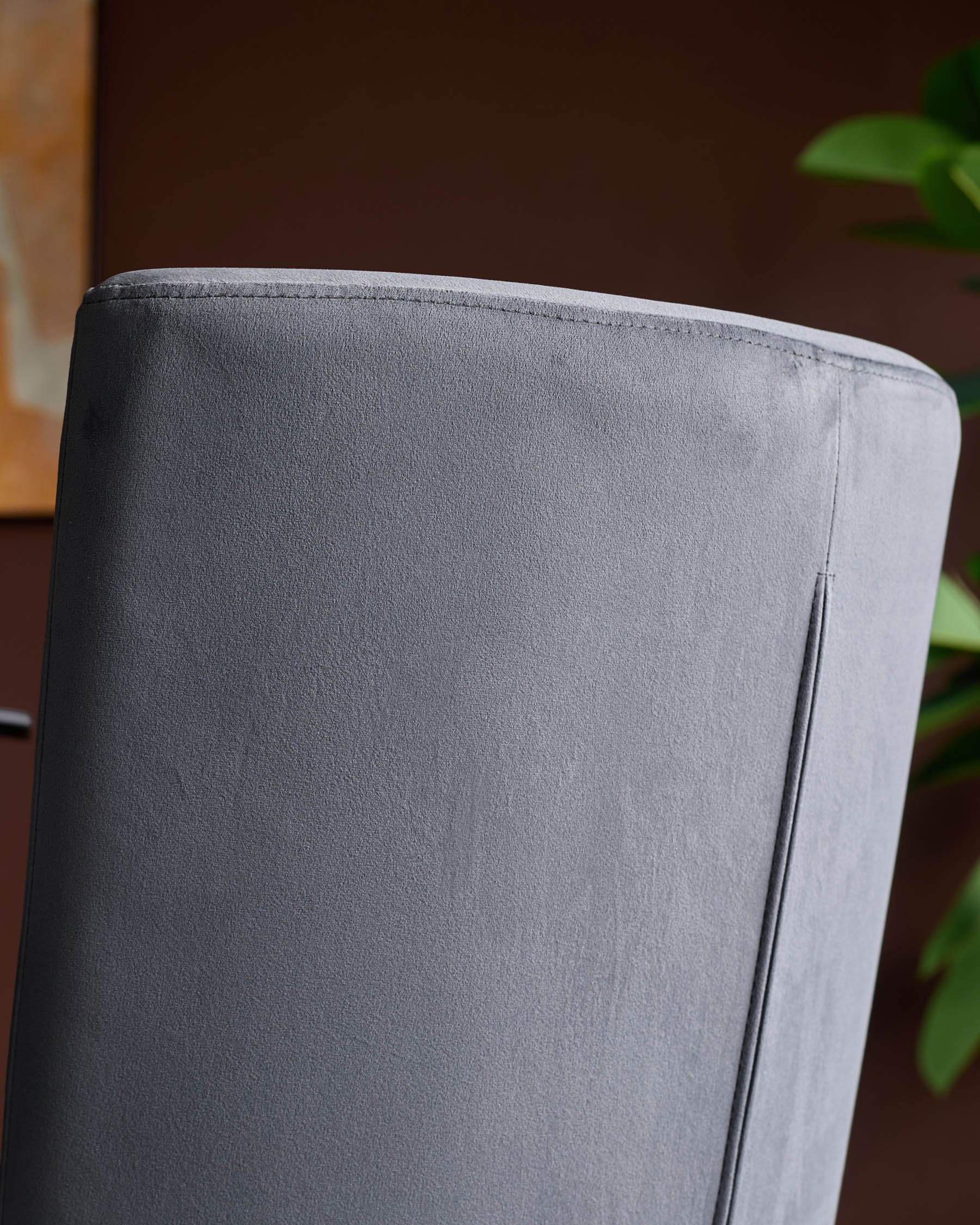 Form Dark Grey Velvet Dining Chair